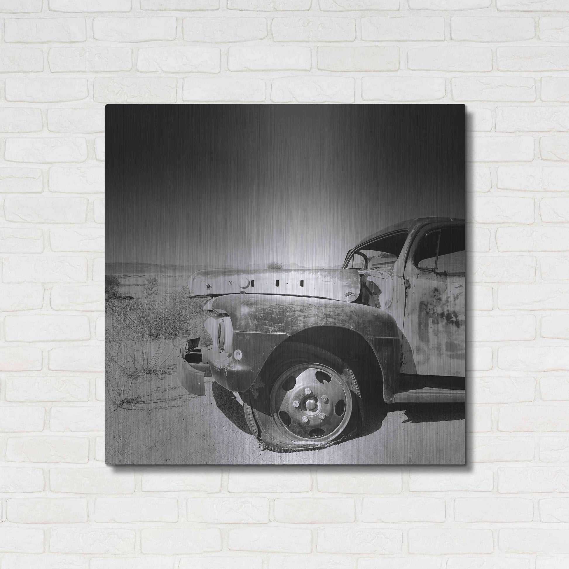 Luxe Metal Art 'Namibia Rotten Car' by Nina Papiorek, Metal Wall Art,36x36