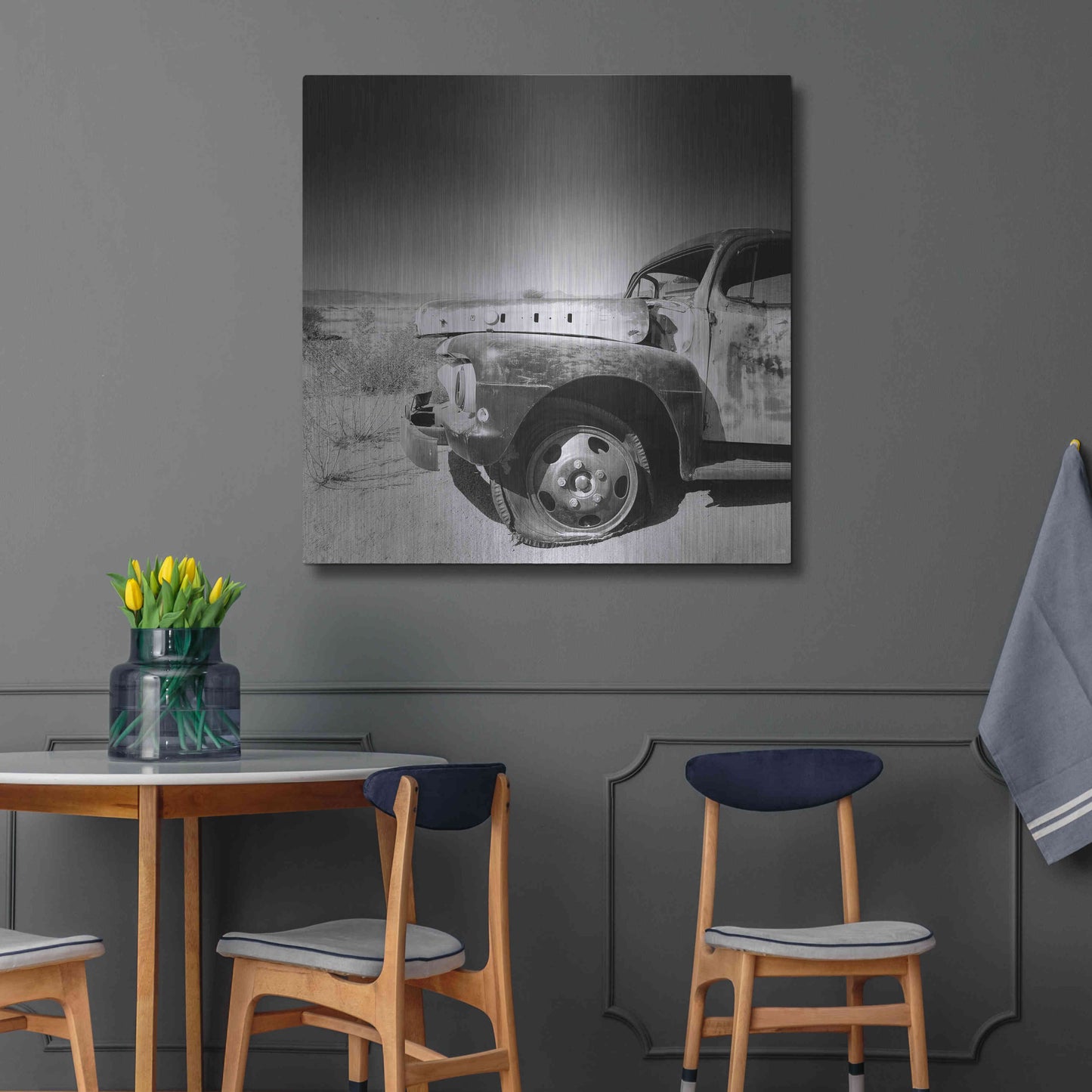 Luxe Metal Art 'Namibia Rotten Car' by Nina Papiorek, Metal Wall Art,36x36