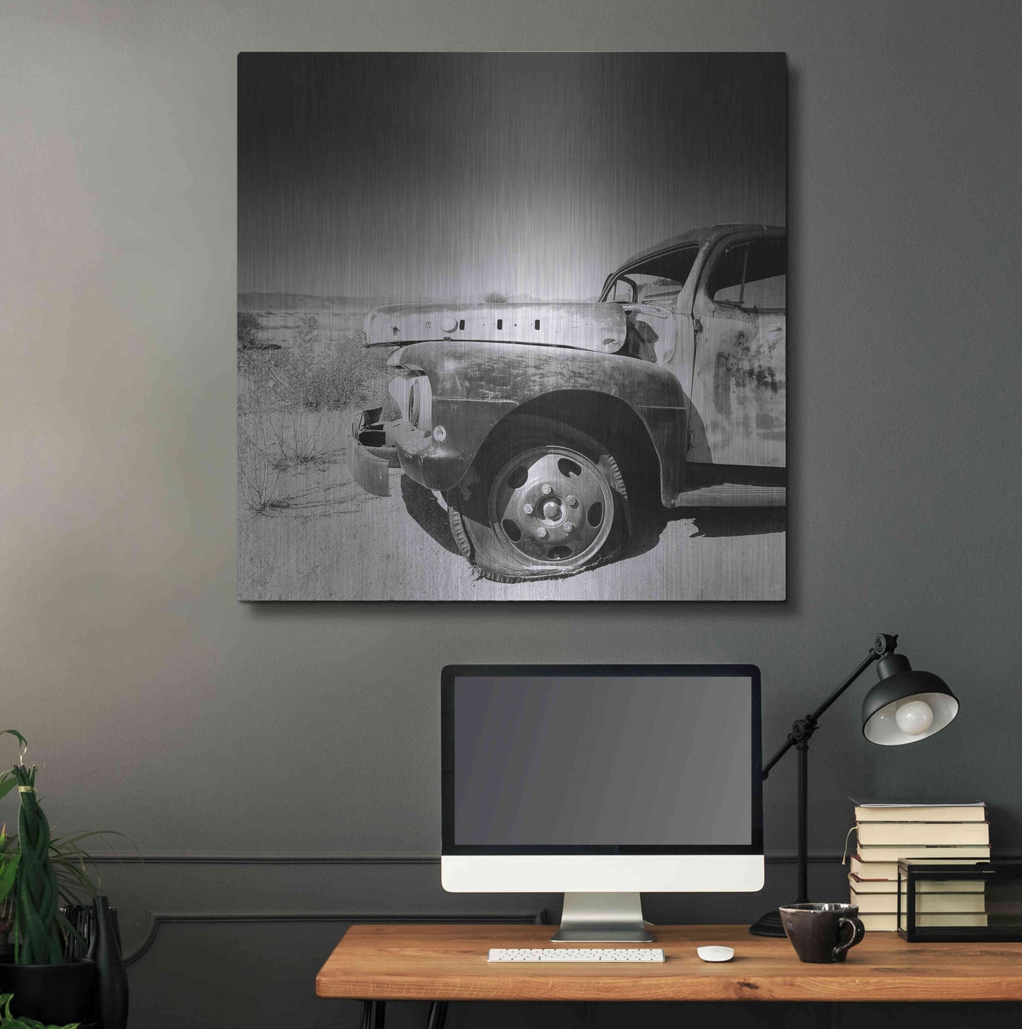 Luxe Metal Art 'Namibia Rotten Car' by Nina Papiorek, Metal Wall Art,36x36