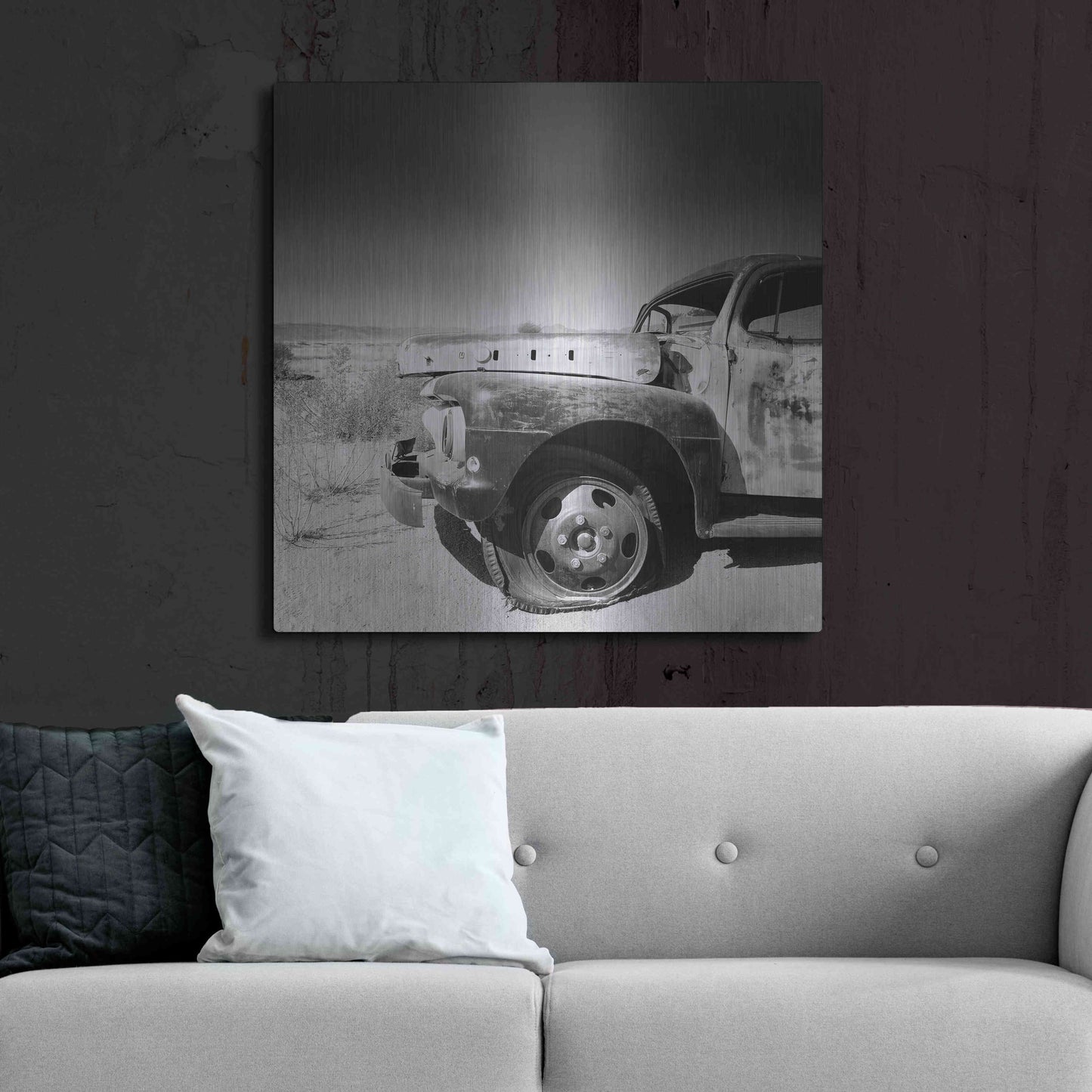 Luxe Metal Art 'Namibia Rotten Car' by Nina Papiorek, Metal Wall Art,36x36