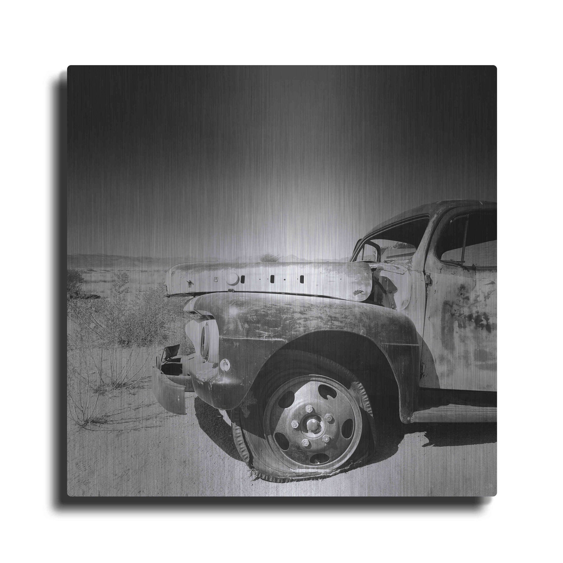 Luxe Metal Art 'Namibia Rotten Car' by Nina Papiorek, Metal Wall Art