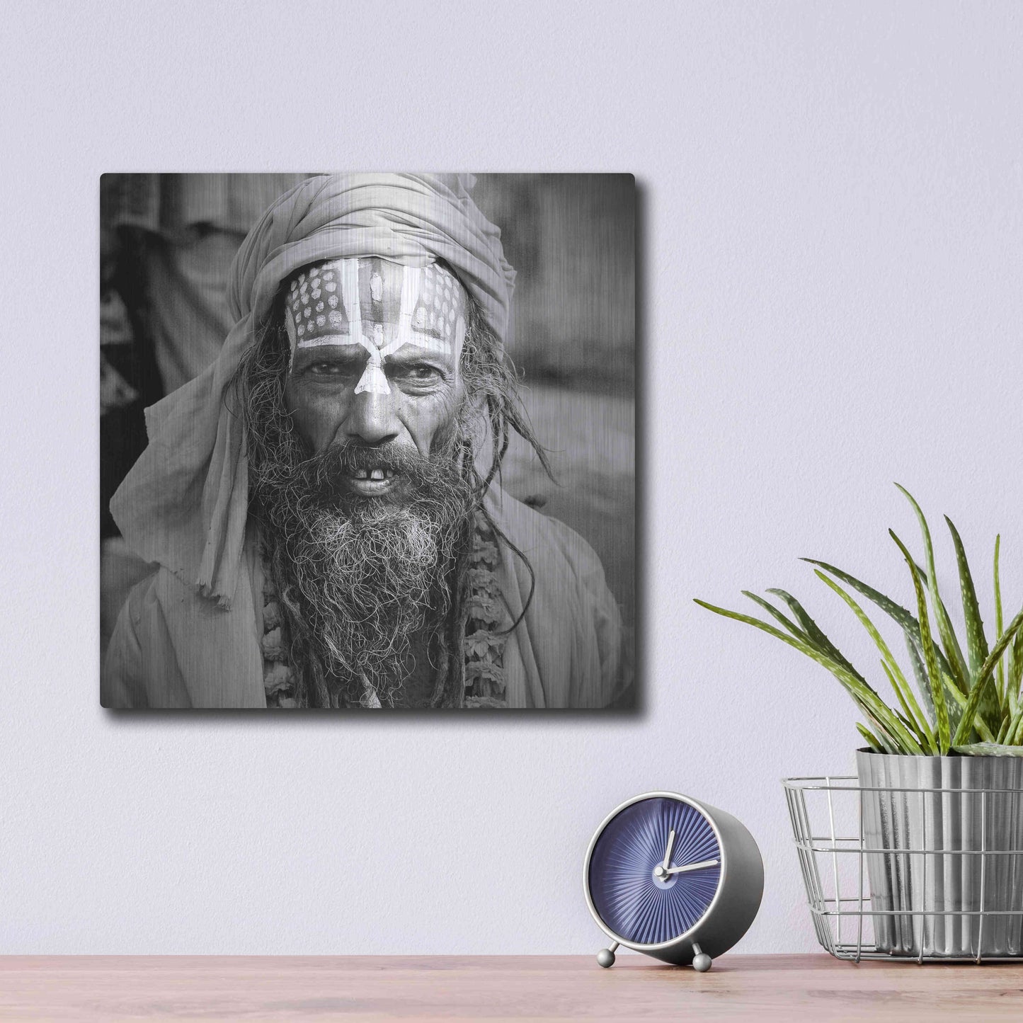 Luxe Metal Art 'Nepal Saddhu I' by Nina Papiorek, Metal Wall Art,12x12
