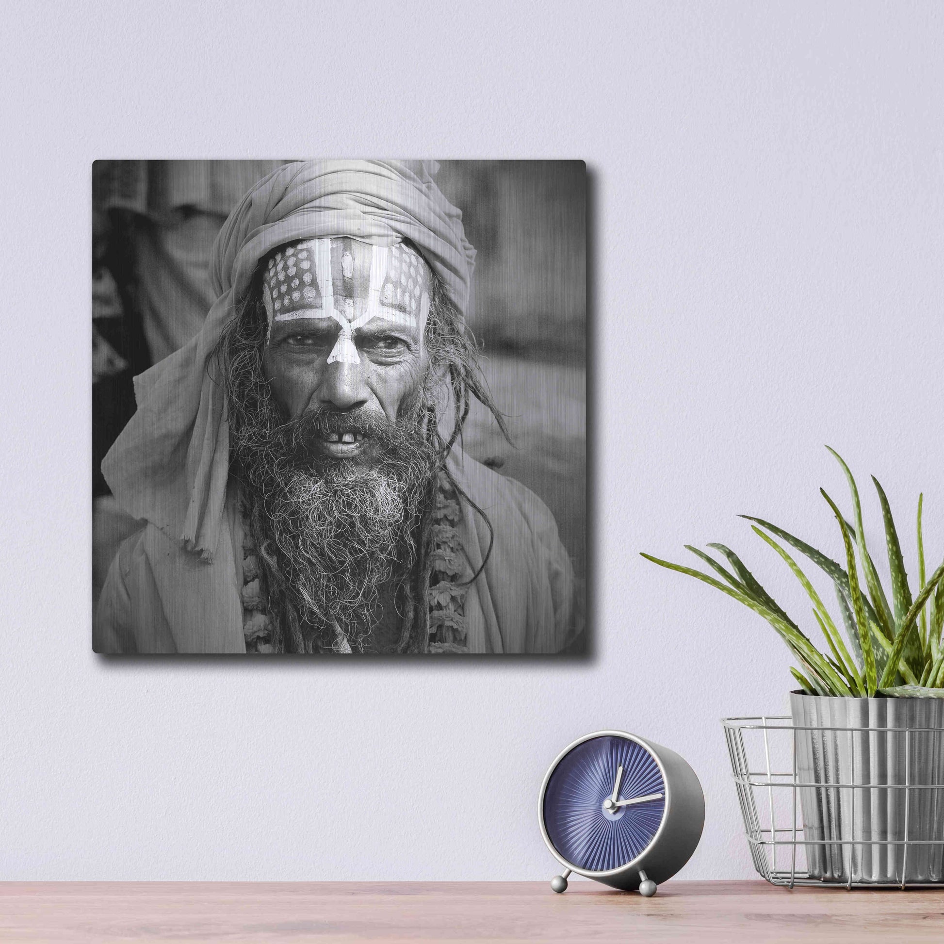 Luxe Metal Art 'Nepal Saddhu I' by Nina Papiorek, Metal Wall Art,12x12