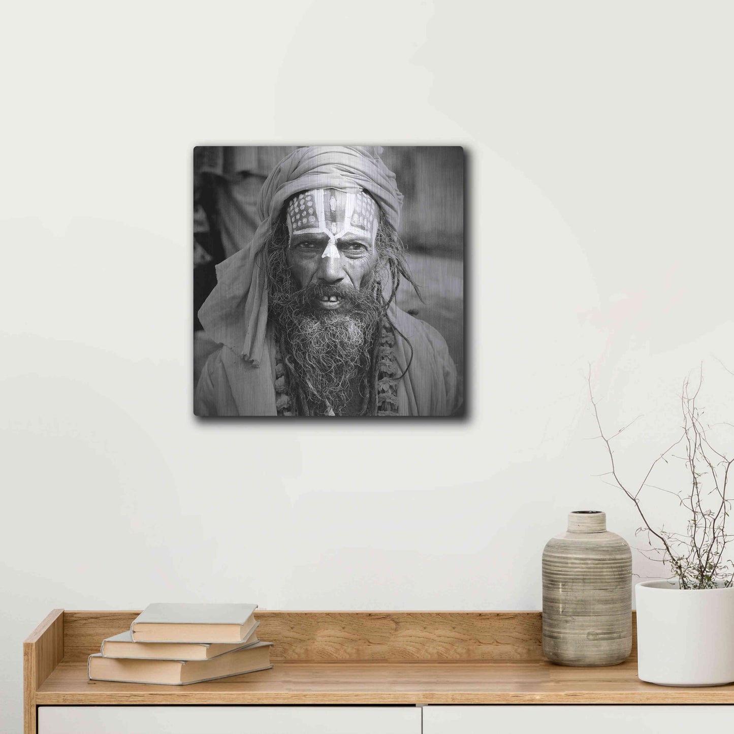 Luxe Metal Art 'Nepal Saddhu I' by Nina Papiorek, Metal Wall Art,12x12
