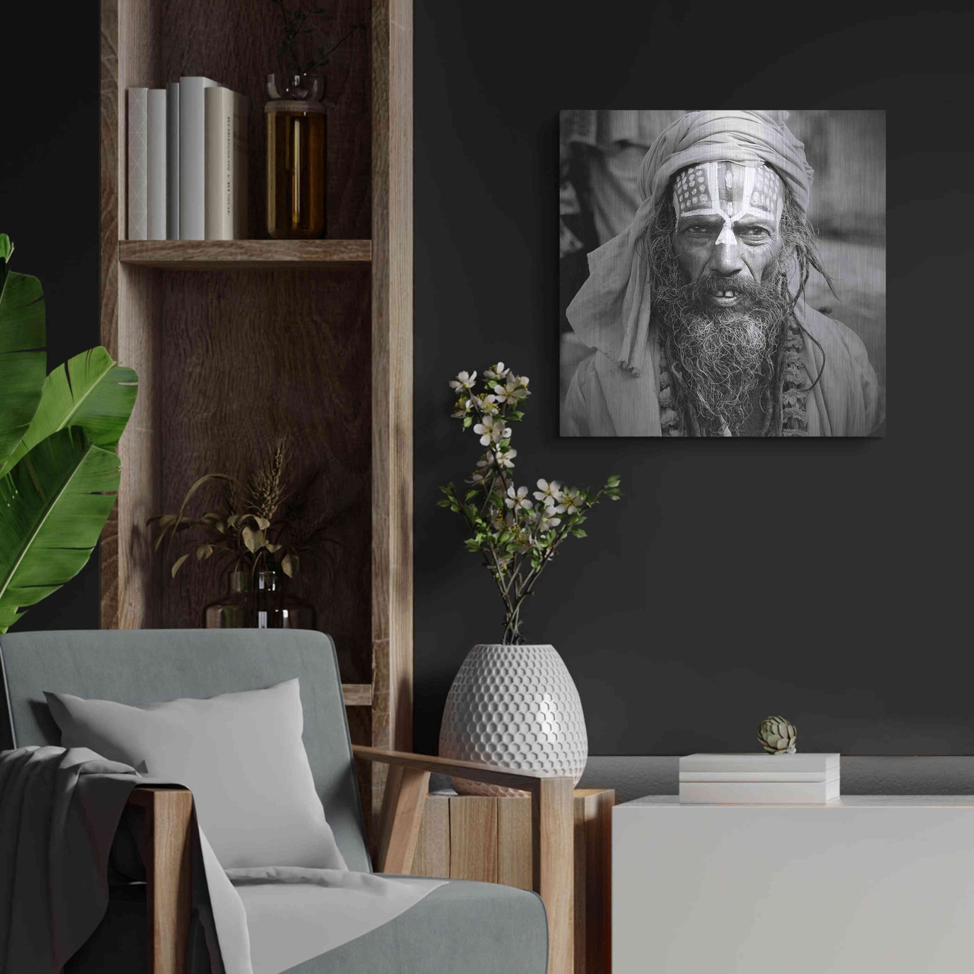 Luxe Metal Art 'Nepal Saddhu I' by Nina Papiorek, Metal Wall Art,24x24