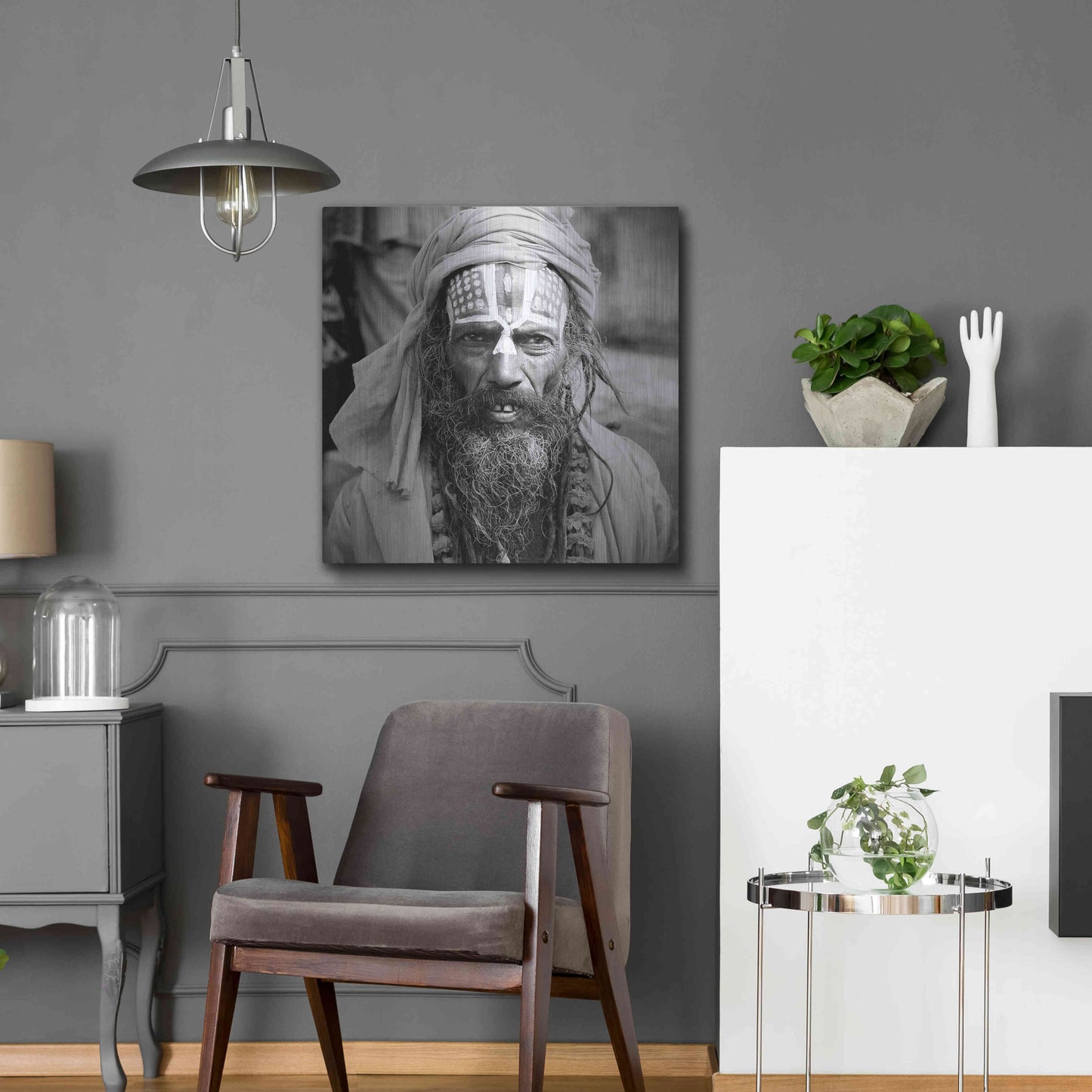 Luxe Metal Art 'Nepal Saddhu I' by Nina Papiorek, Metal Wall Art,24x24