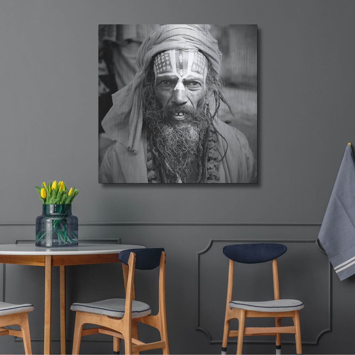 'Nepal Saddhu I' by Nina Papiorek – Metal Wall Art, 36x36 room view