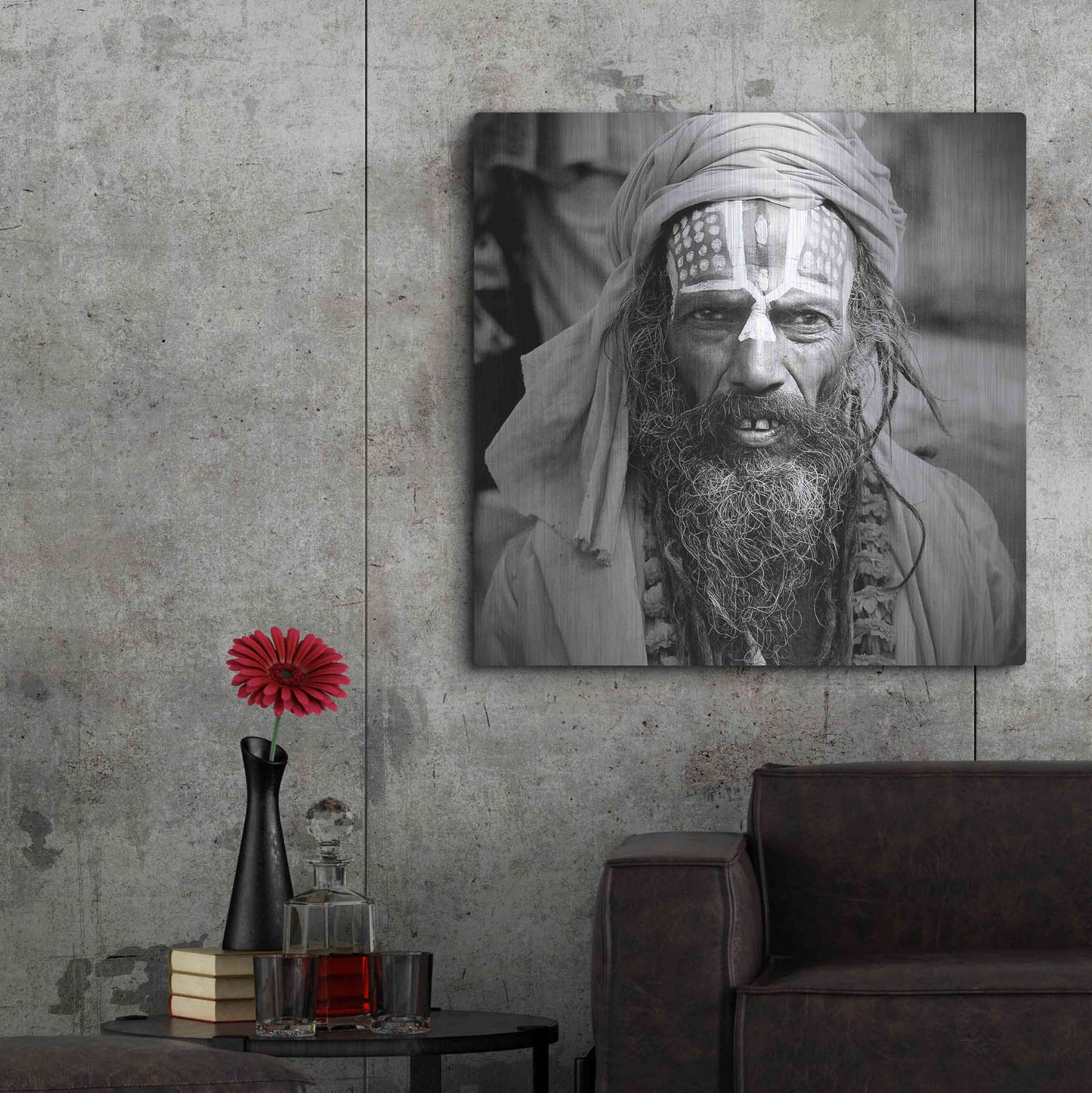 Luxe Metal Art 'Nepal Saddhu I' by Nina Papiorek, Metal Wall Art,36x36