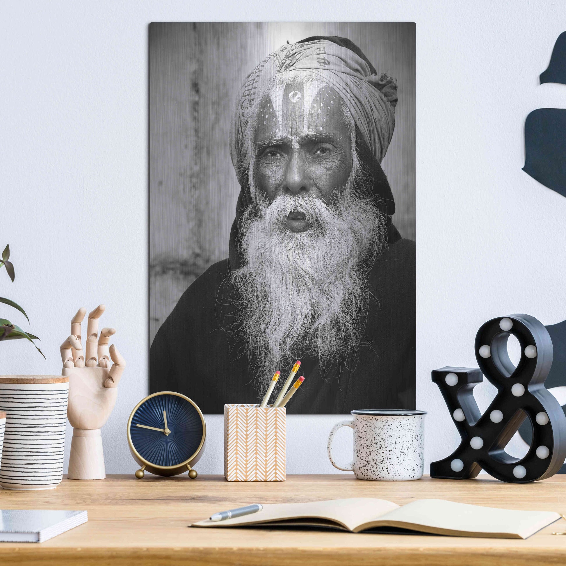 Luxe Metal Art 'Nepal Saddhu II' by Nina Papiorek, Metal Wall Art,12x16