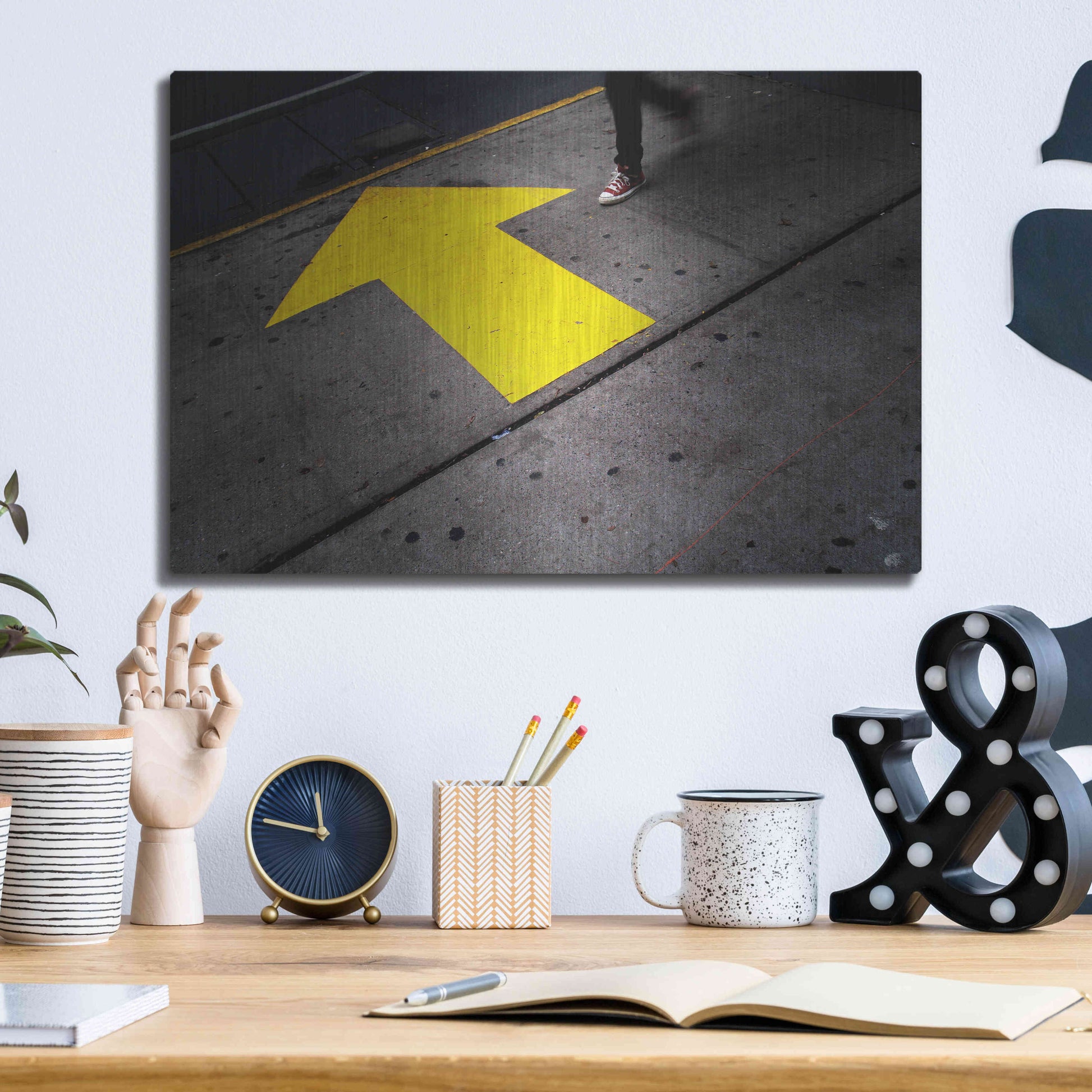 Luxe Metal Art 'NYC Directions' by Nina Papiorek, Metal Wall Art,16x12