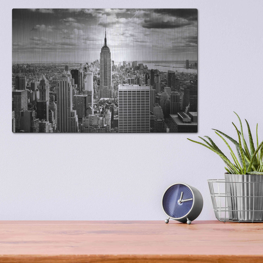 Luxe Metal Art 'NYC Downtown' by Nina Papiorek, Metal Wall Art,16x12