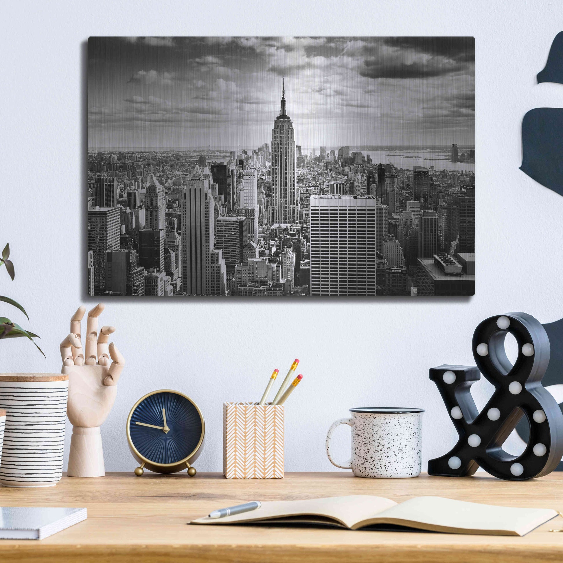 Luxe Metal Art 'NYC Downtown' by Nina Papiorek, Metal Wall Art,16x12