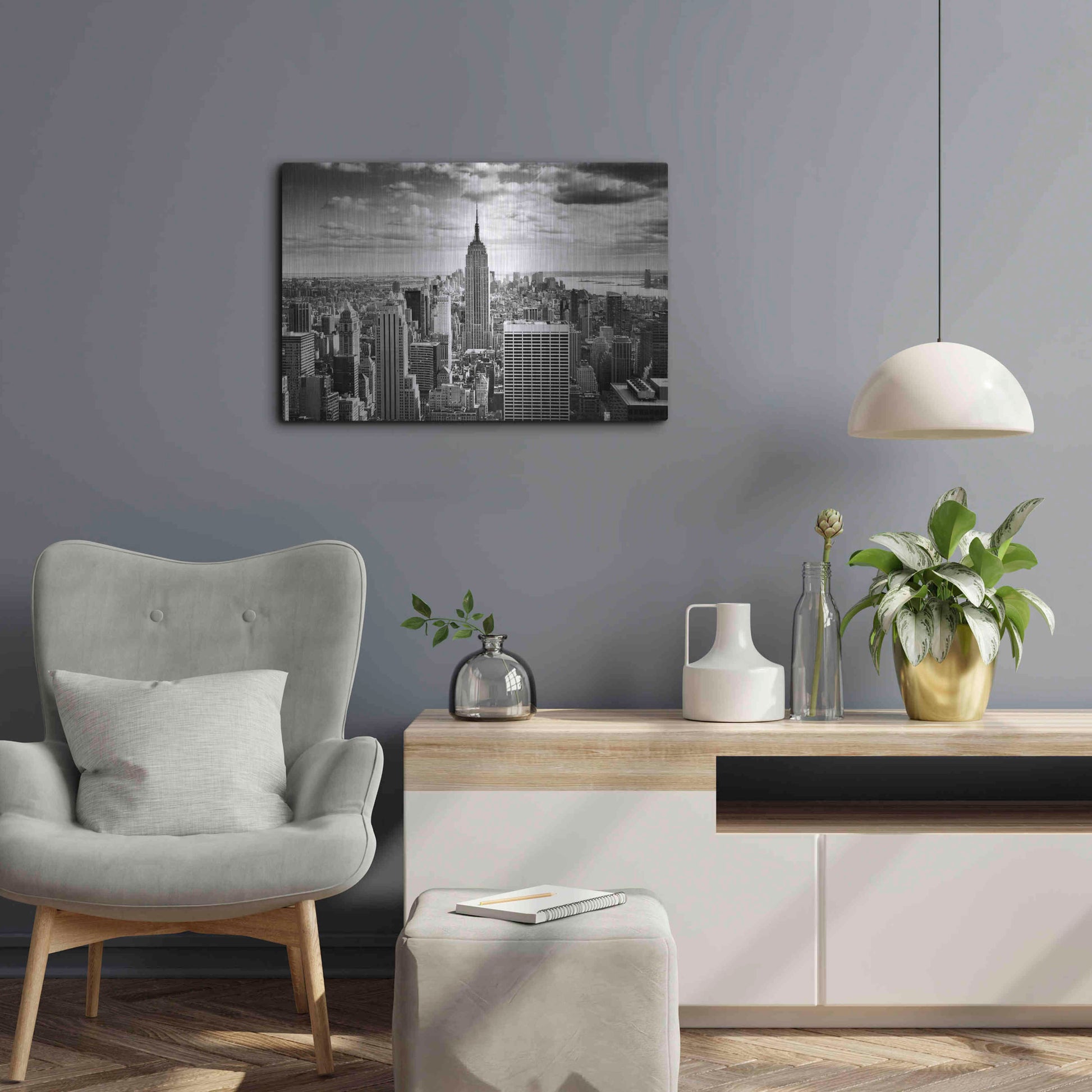 Luxe Metal Art 'NYC Downtown' by Nina Papiorek, Metal Wall Art,24x16