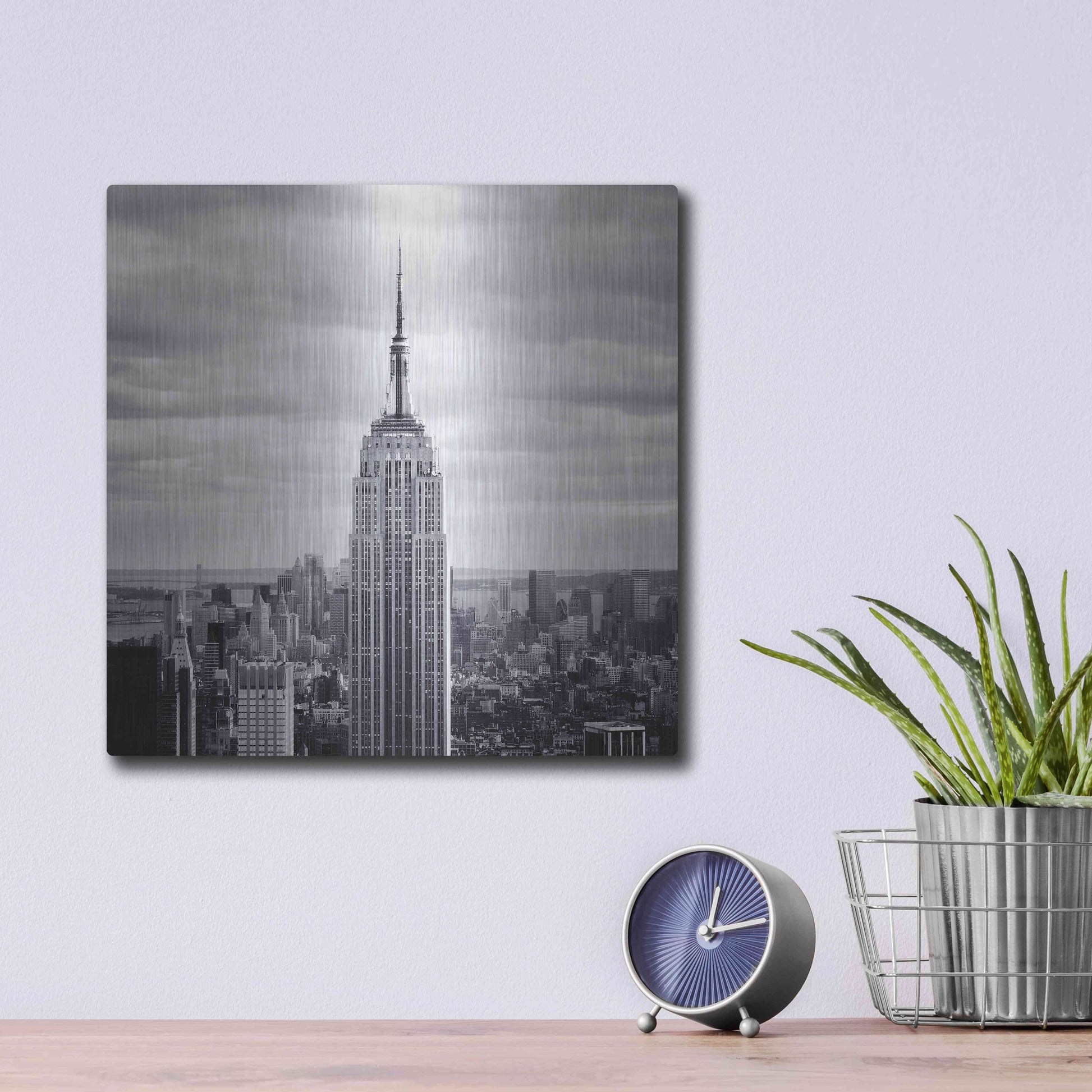 Luxe Metal Art 'NYC Empire' by Nina Papiorek, Metal Wall Art,12x12