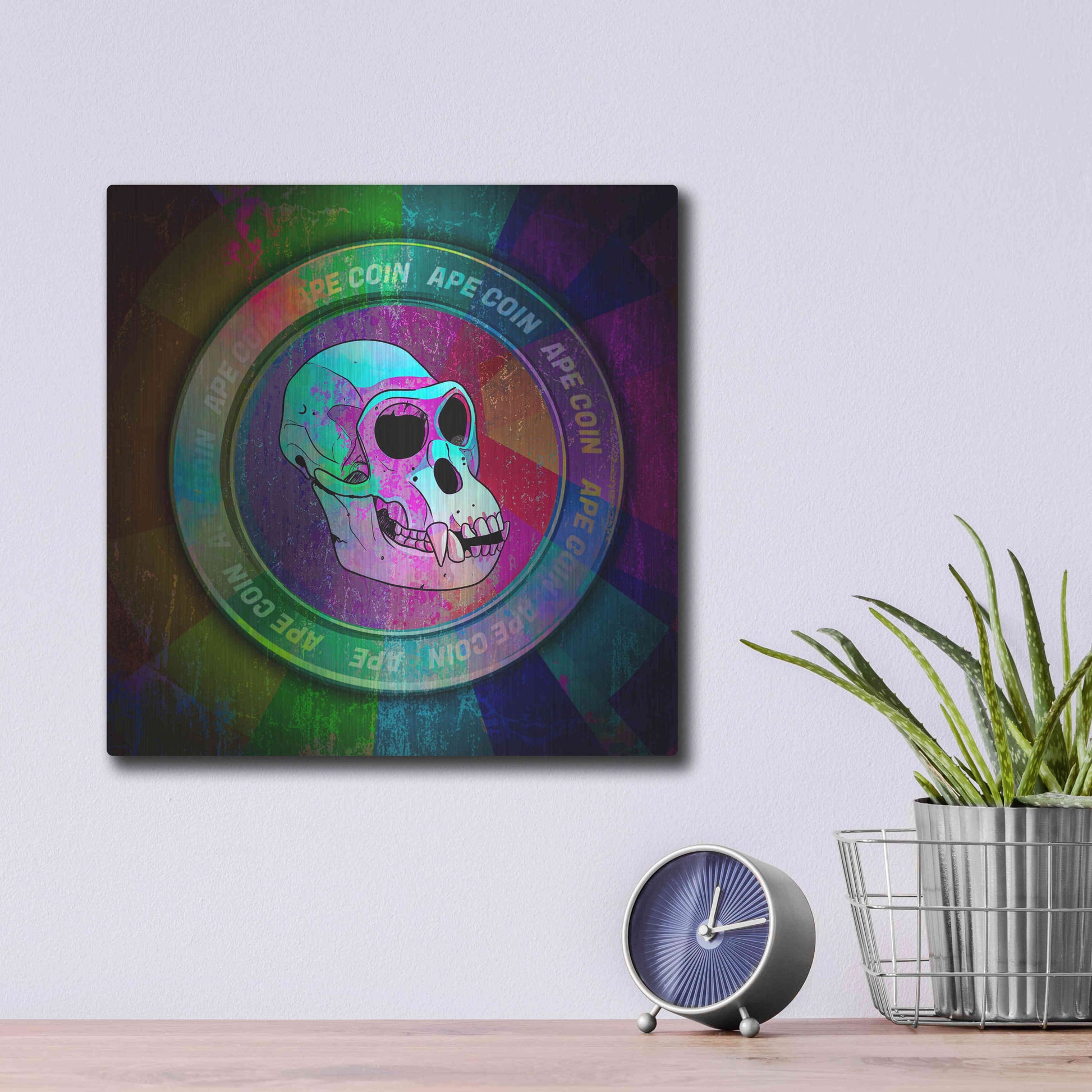 Luxe Metal Art 'Ape Crypto Coin' by Luxe Portfolio, Metal Wall Art,12x12