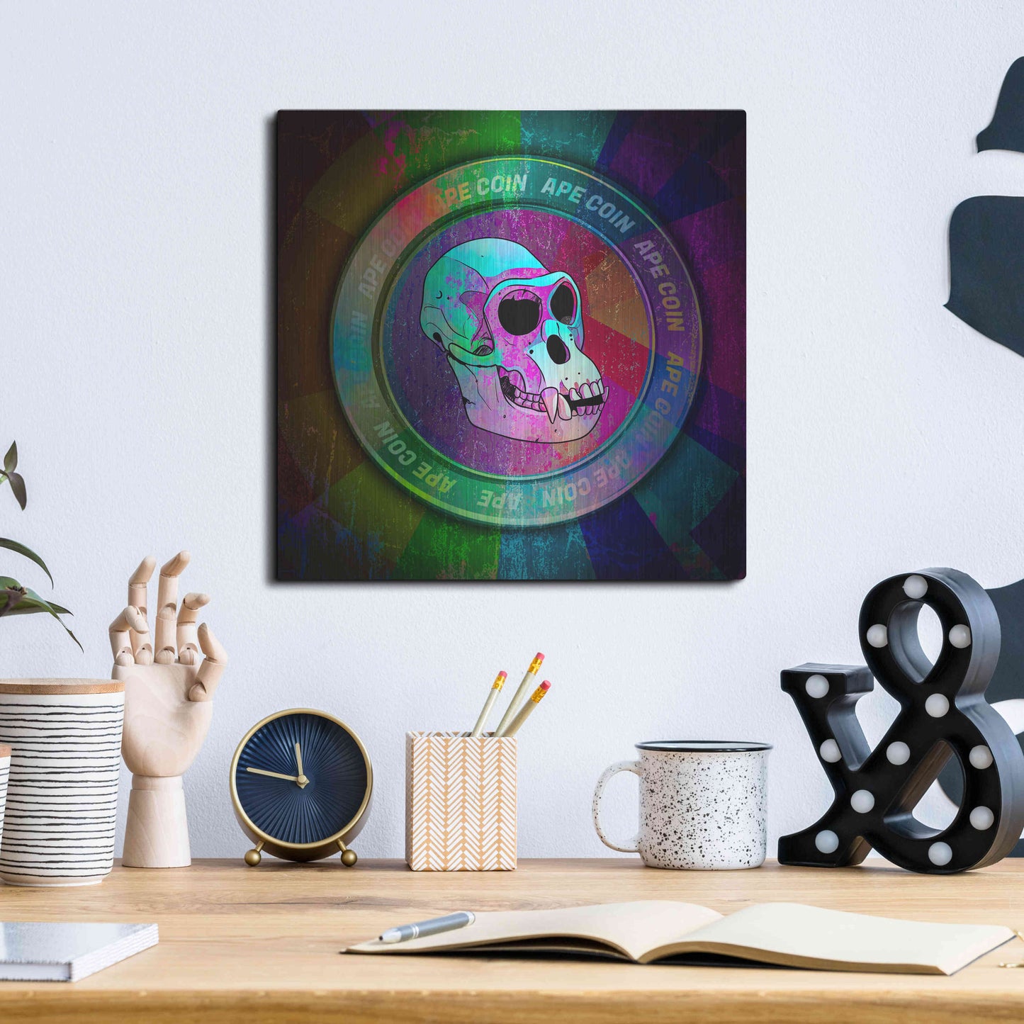 Luxe Metal Art 'Ape Crypto Coin' by Luxe Portfolio, Metal Wall Art,12x12