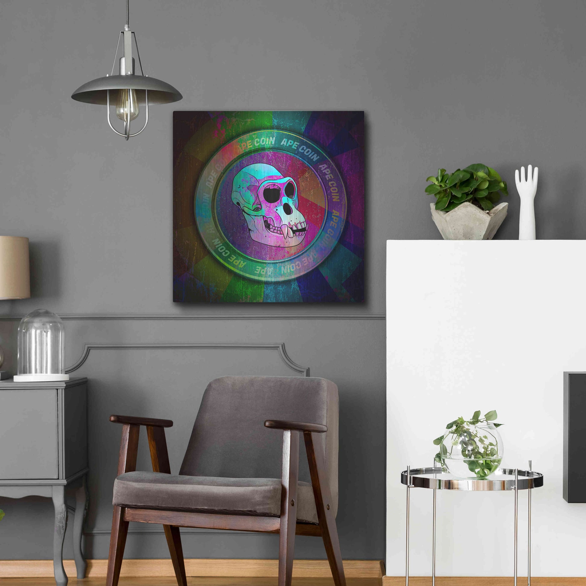 Luxe Metal Art 'Ape Crypto Coin' by Luxe Portfolio, Metal Wall Art,24x24