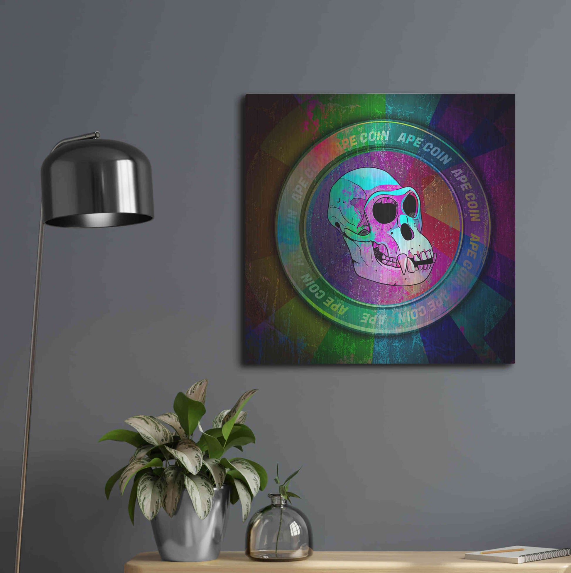 Luxe Metal Art 'Ape Crypto Coin' by Luxe Portfolio, Metal Wall Art,24x24