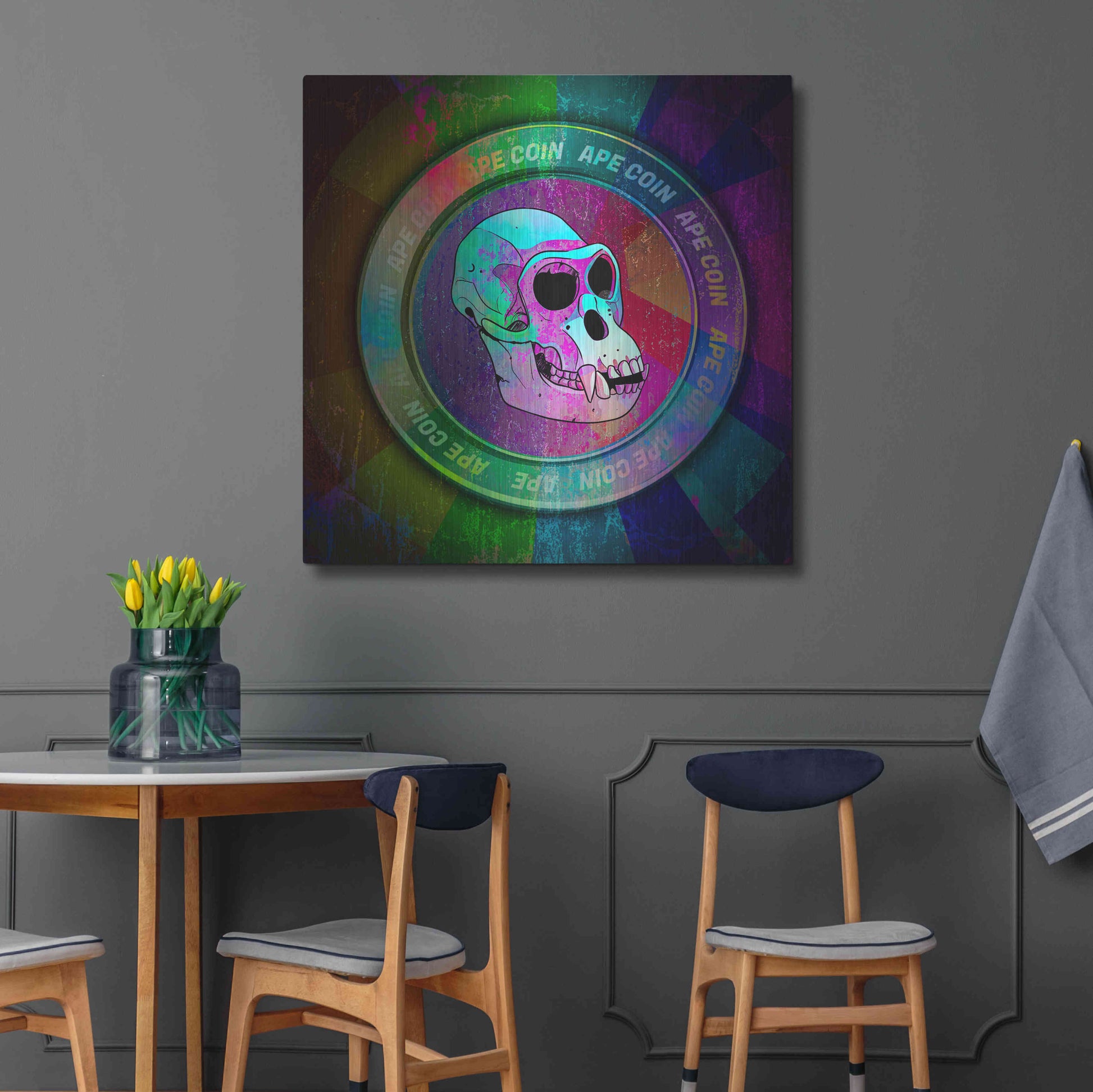 Luxe Metal Art 'Ape Crypto Coin' by Luxe Portfolio, Metal Wall Art,36x36