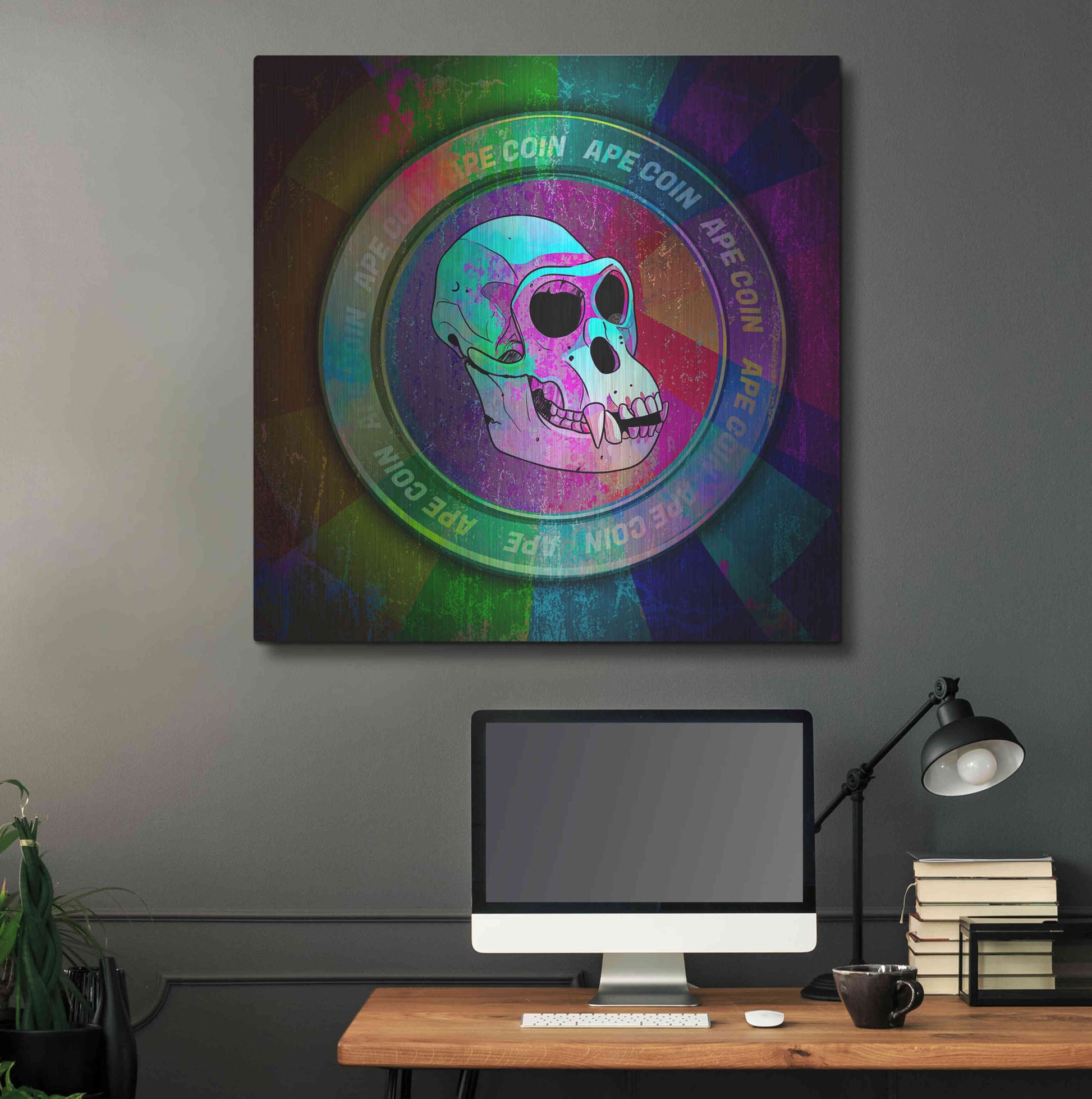 Luxe Metal Art 'Ape Crypto Coin' by Luxe Portfolio, Metal Wall Art,36x36