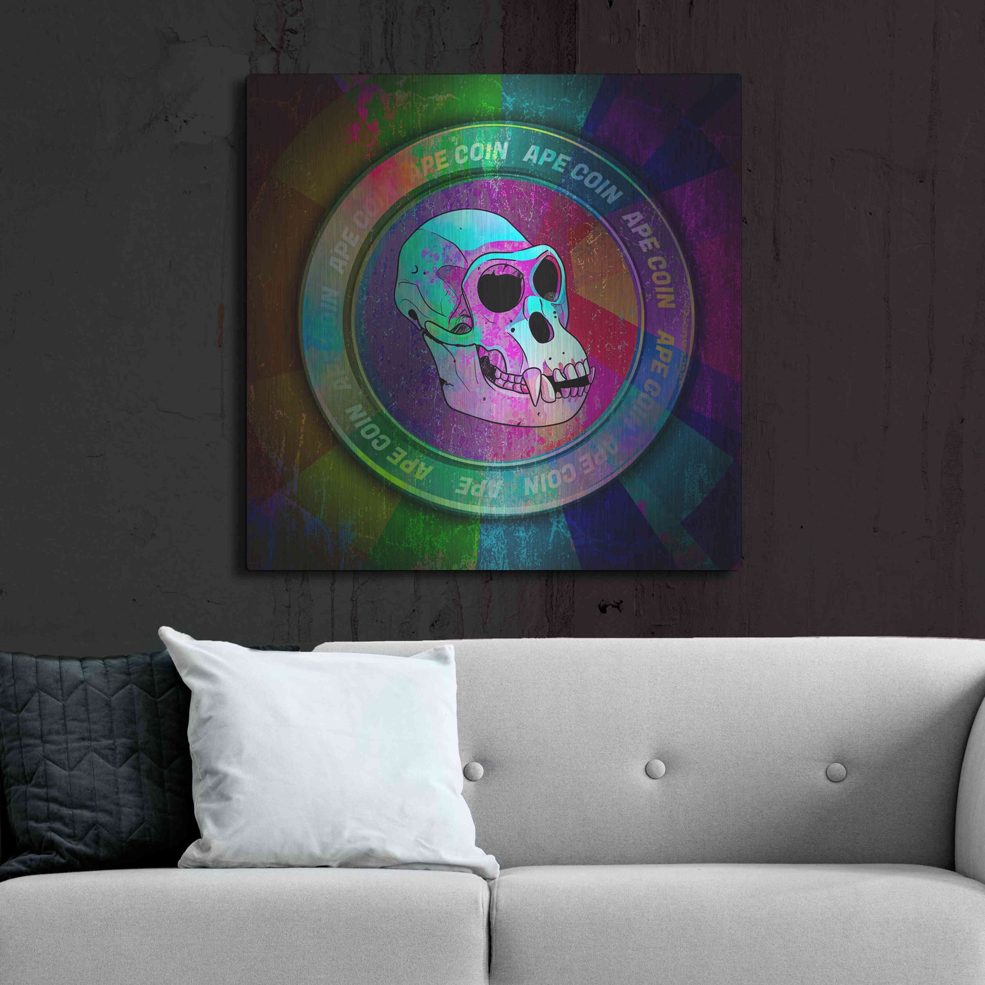 Luxe Metal Art 'Ape Crypto Coin' by Luxe Portfolio, Metal Wall Art,36x36