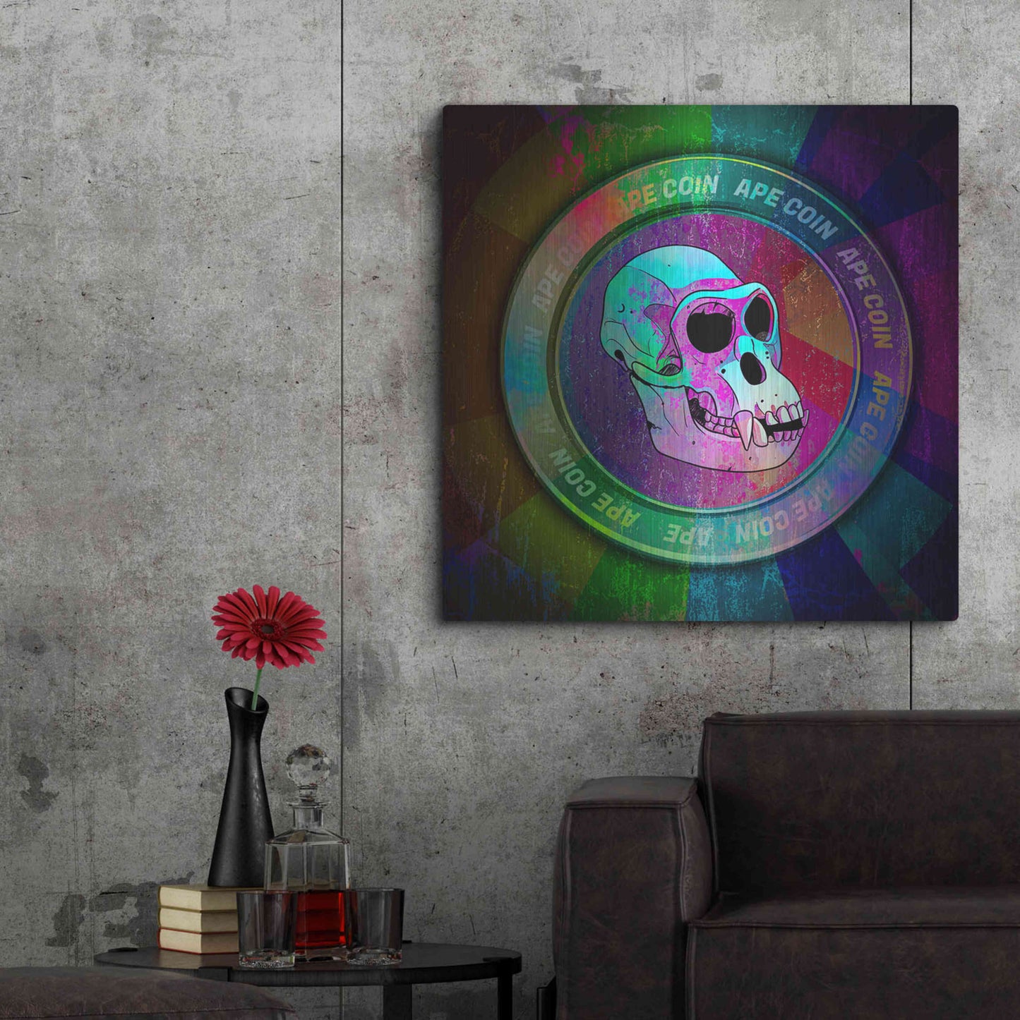 Luxe Metal Art 'Ape Crypto Coin' by Luxe Portfolio, Metal Wall Art,36x36
