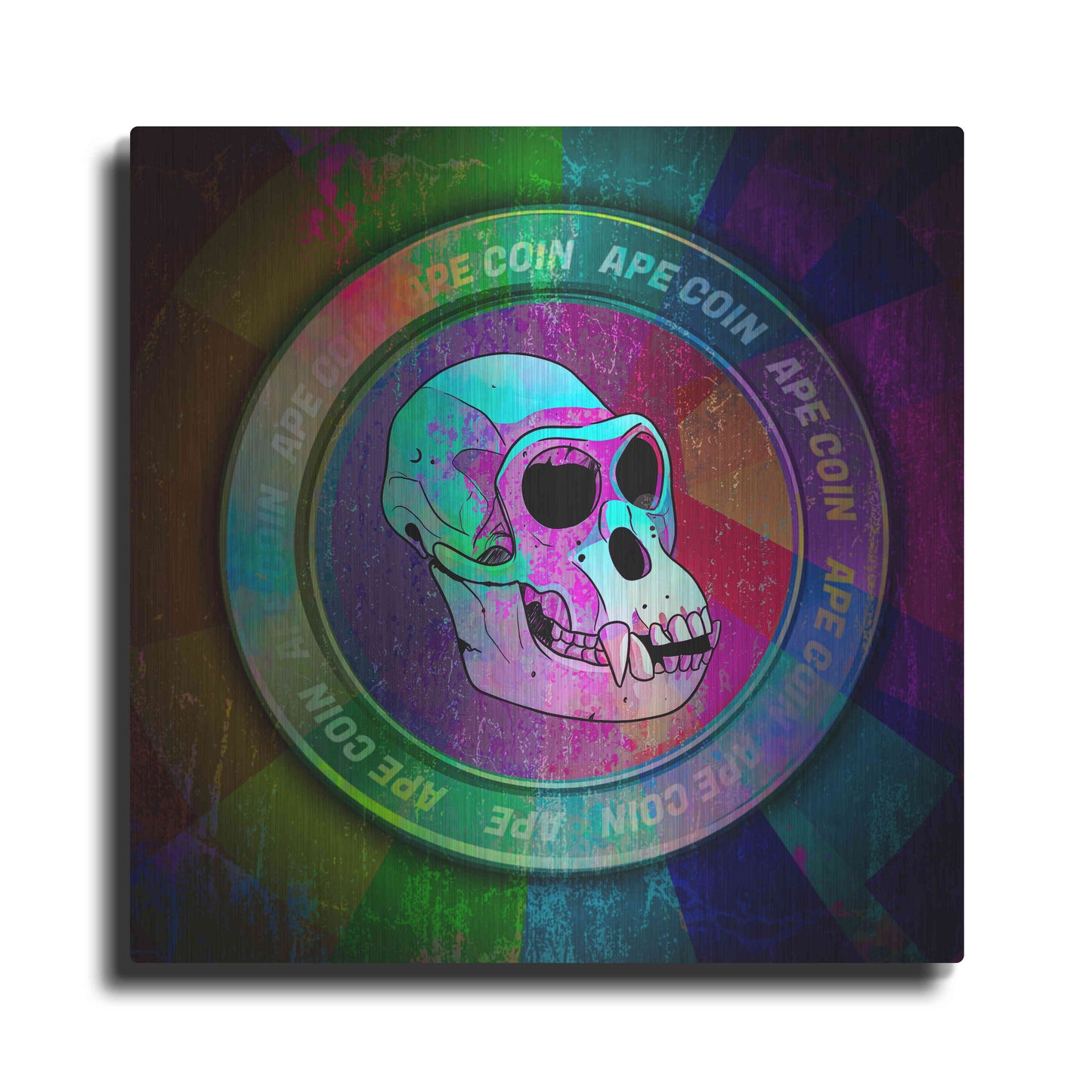 Luxe Metal Art 'Ape Crypto Coin' by Luxe Portfolio, Metal Wall Art