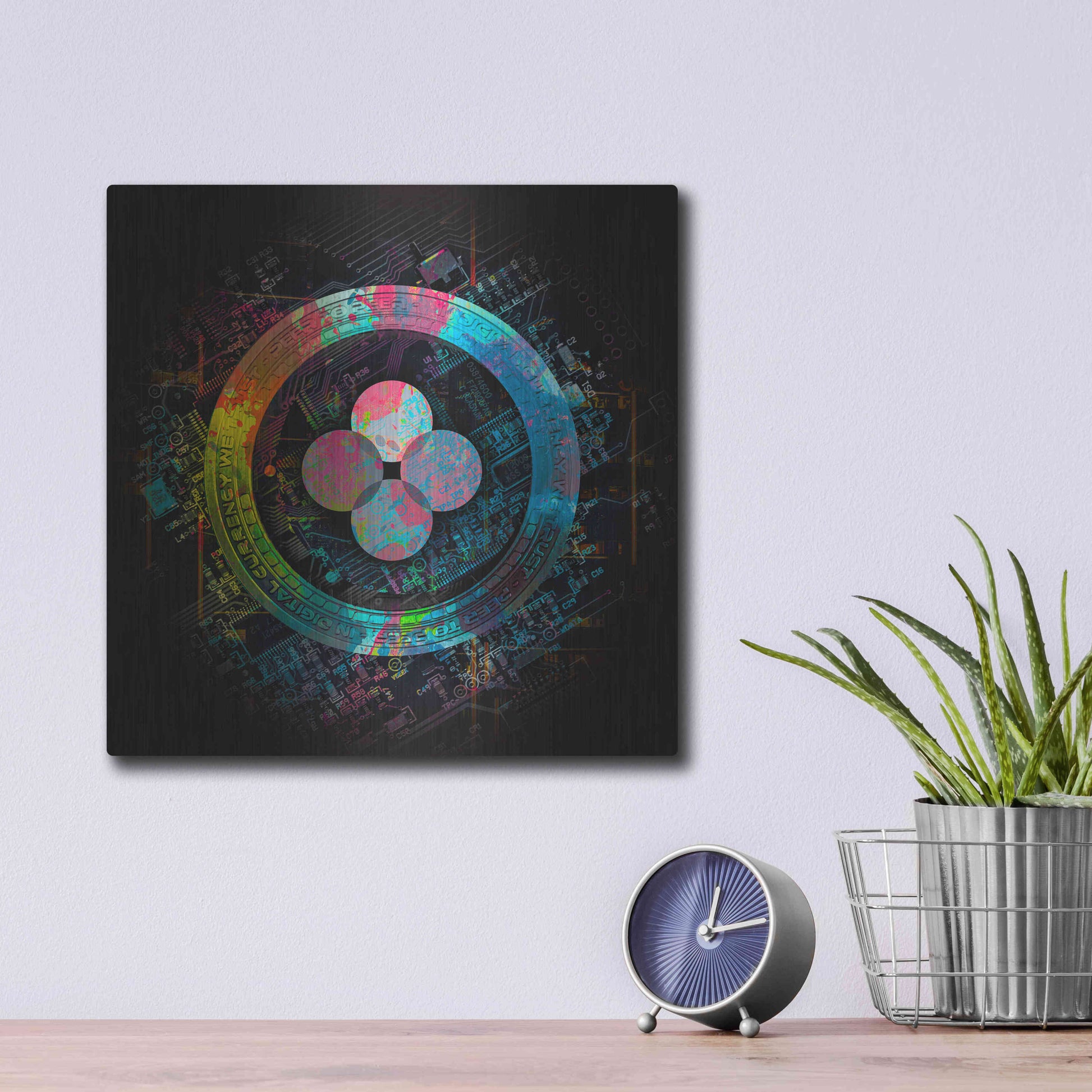 Luxe Metal Art 'OKB Crypto Giga Coin' by Luxe Portfolio, Metal Wall Art,12x12