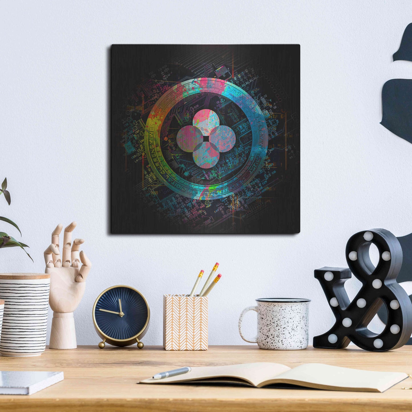Luxe Metal Art 'OKB Crypto Giga Coin' by Luxe Portfolio, Metal Wall Art,12x12