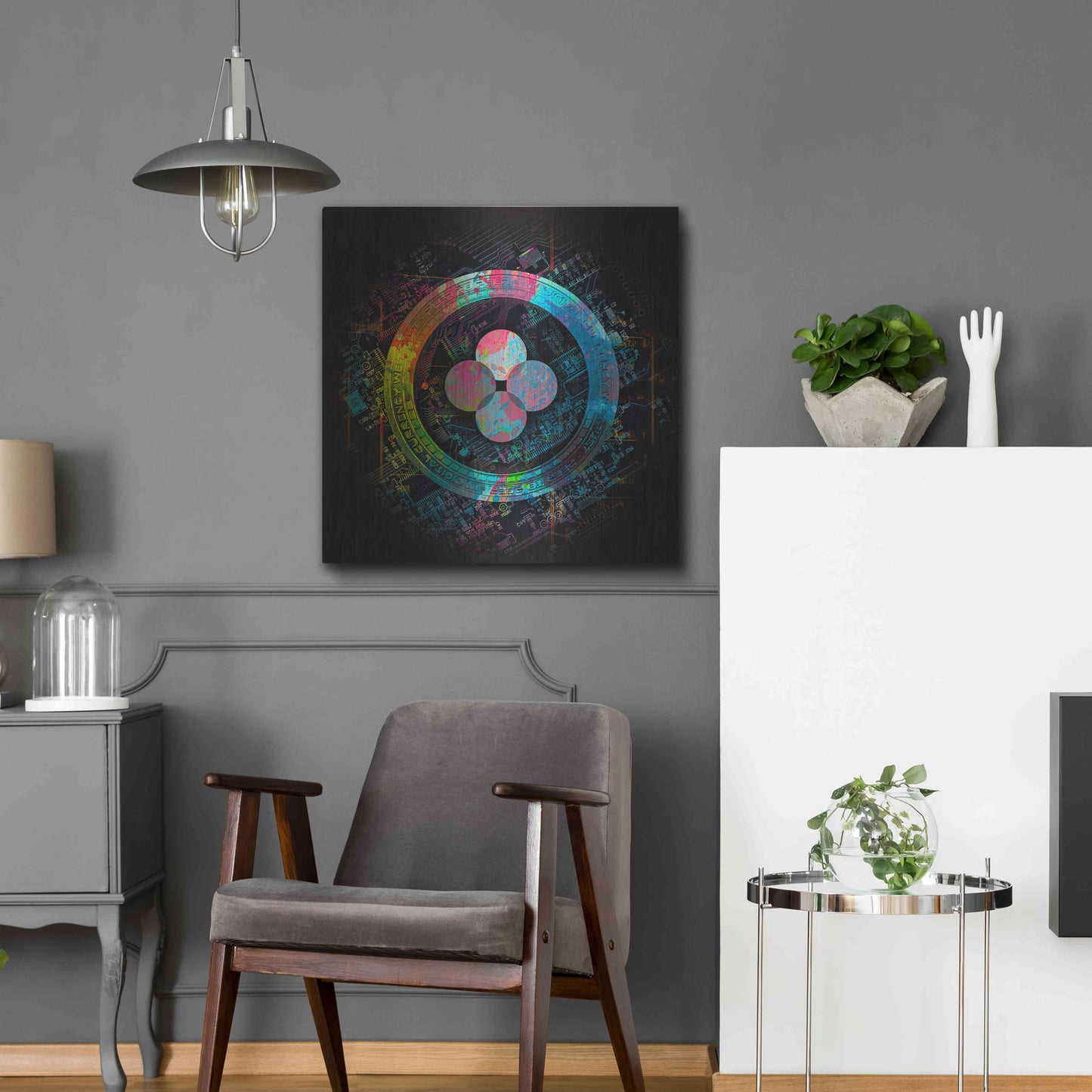 Luxe Metal Art 'OKB Crypto Giga Coin' by Luxe Portfolio, Metal Wall Art,24x24