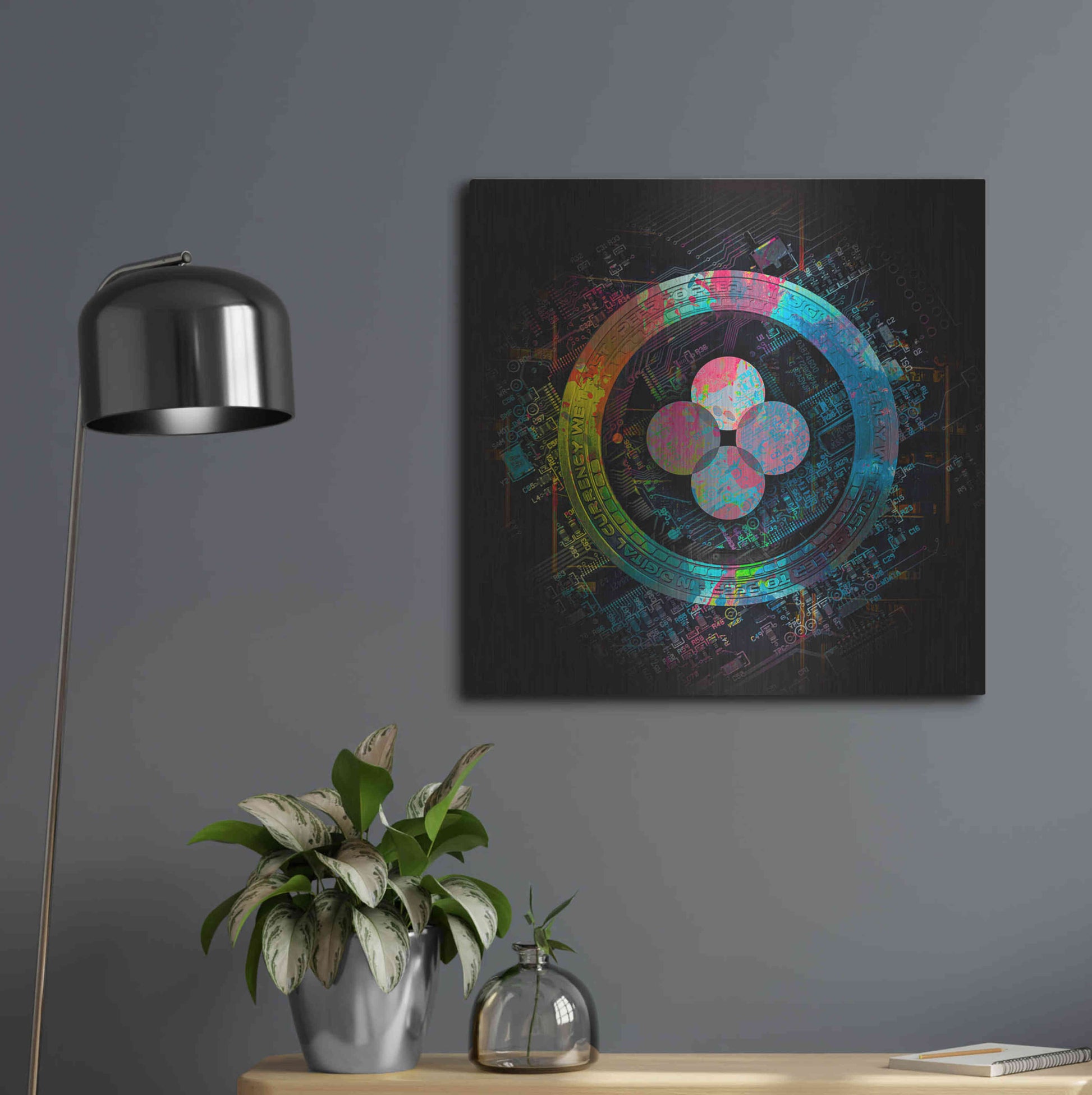 Luxe Metal Art 'OKB Crypto Giga Coin' by Luxe Portfolio, Metal Wall Art,24x24