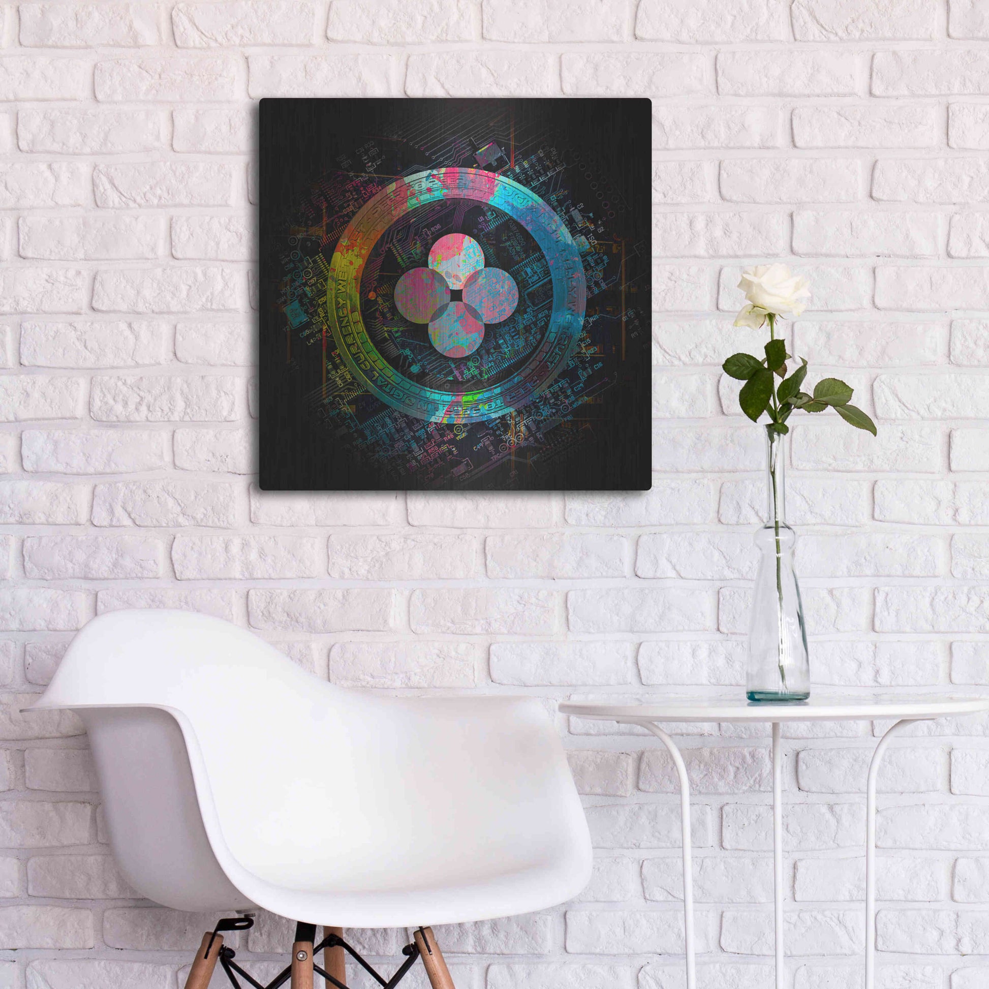 Luxe Metal Art 'OKB Crypto Giga Coin' by Luxe Portfolio, Metal Wall Art,24x24