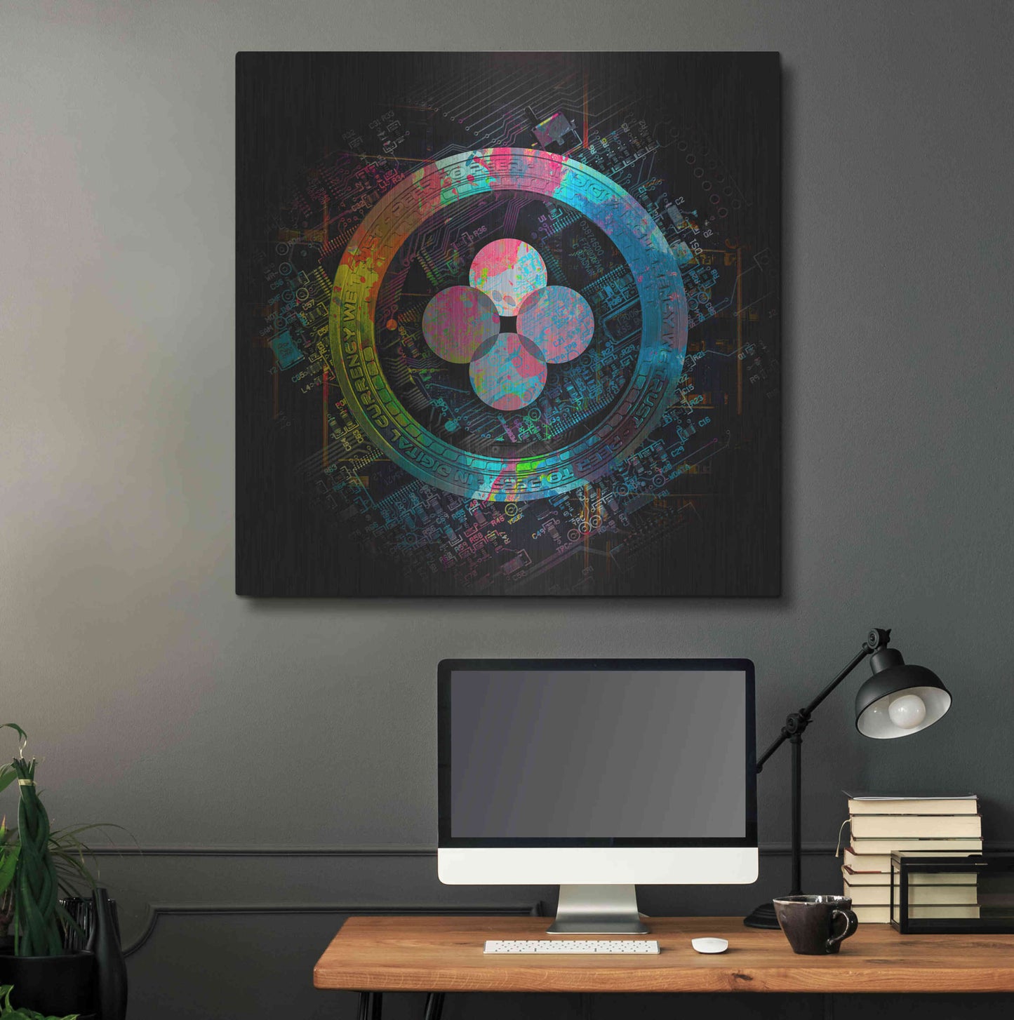 Luxe Metal Art 'OKB Crypto Giga Coin' by Luxe Portfolio, Metal Wall Art,36x36
