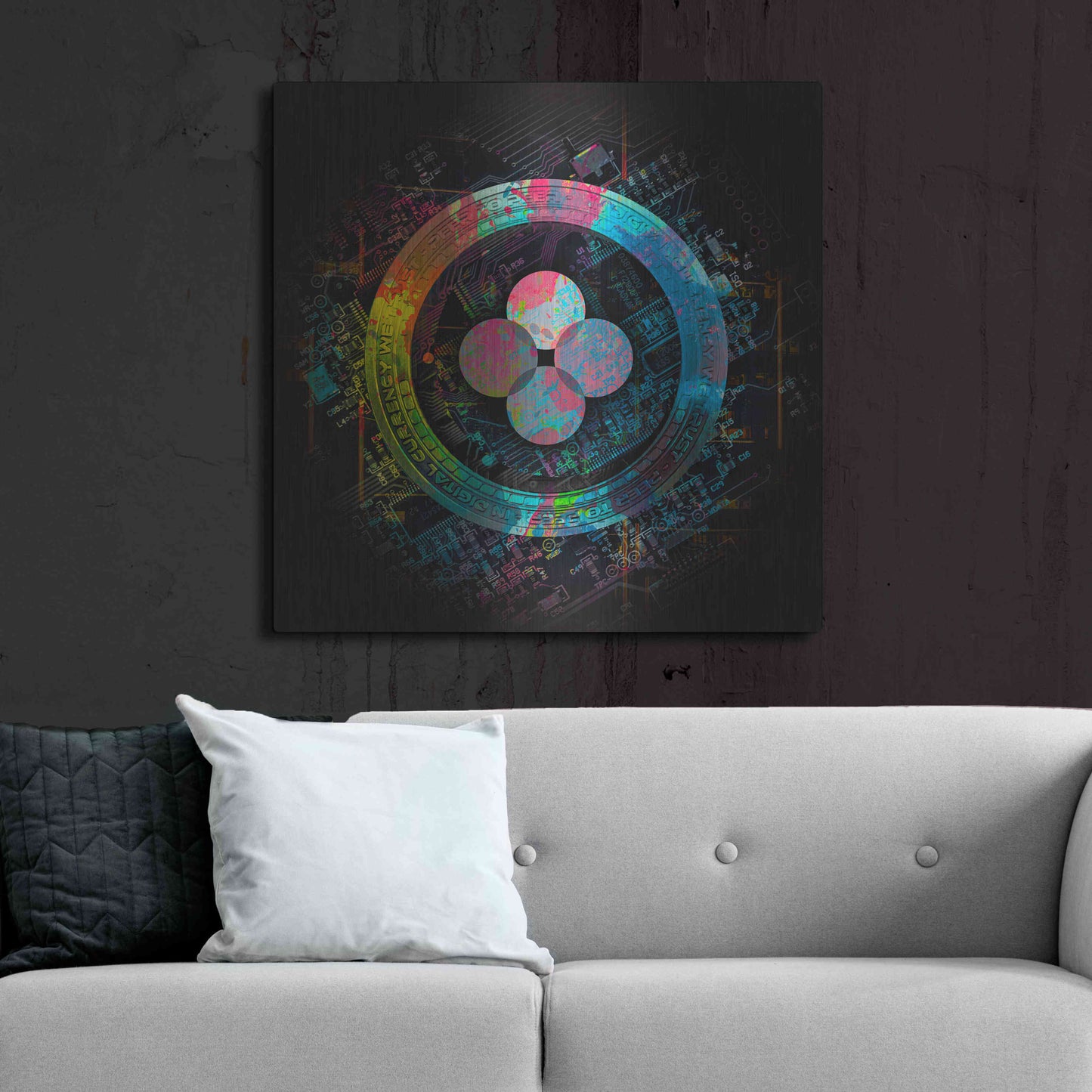 Luxe Metal Art 'OKB Crypto Giga Coin' by Luxe Portfolio, Metal Wall Art,36x36
