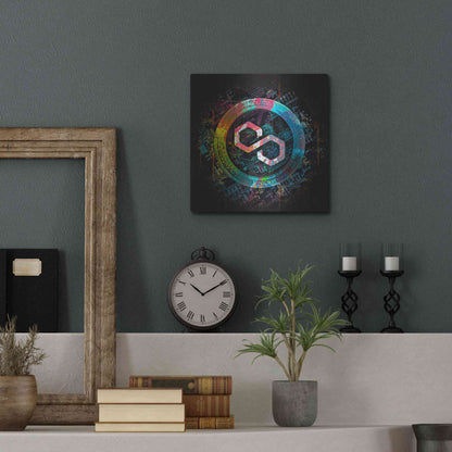 Luxe Metal Art 'Polygon Crypto Giga Coin' by Luxe Portfolio, Metal Wall Art,12x12