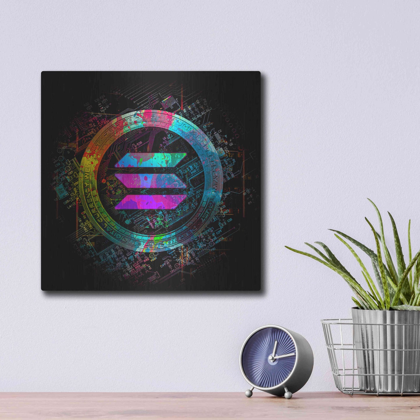 Luxe Metal Art 'Solana Crypto Giga Coin' by Luxe Portfolio, Metal Wall Art,12x12
