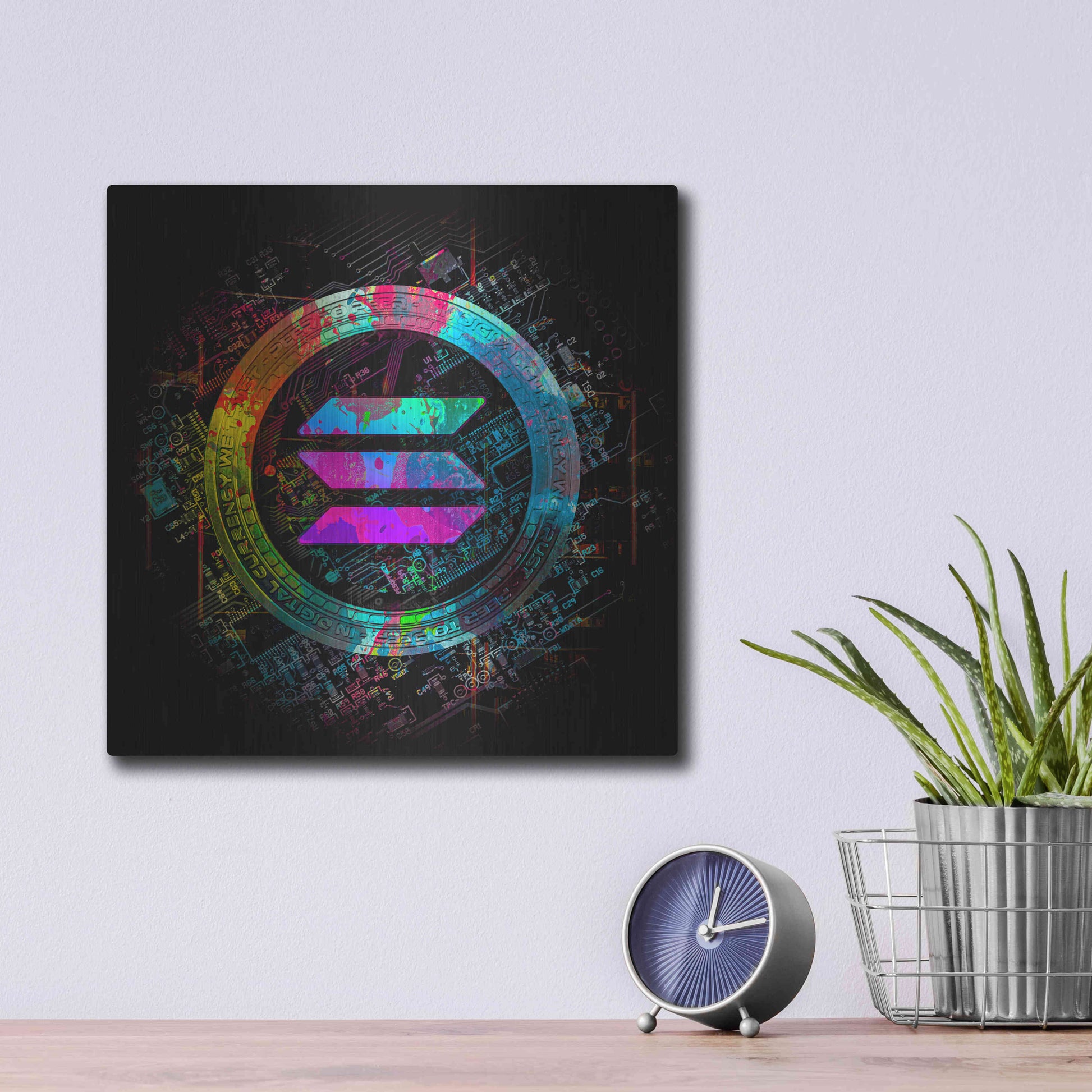Luxe Metal Art 'Solana Crypto Giga Coin' by Luxe Portfolio, Metal Wall Art,12x12
