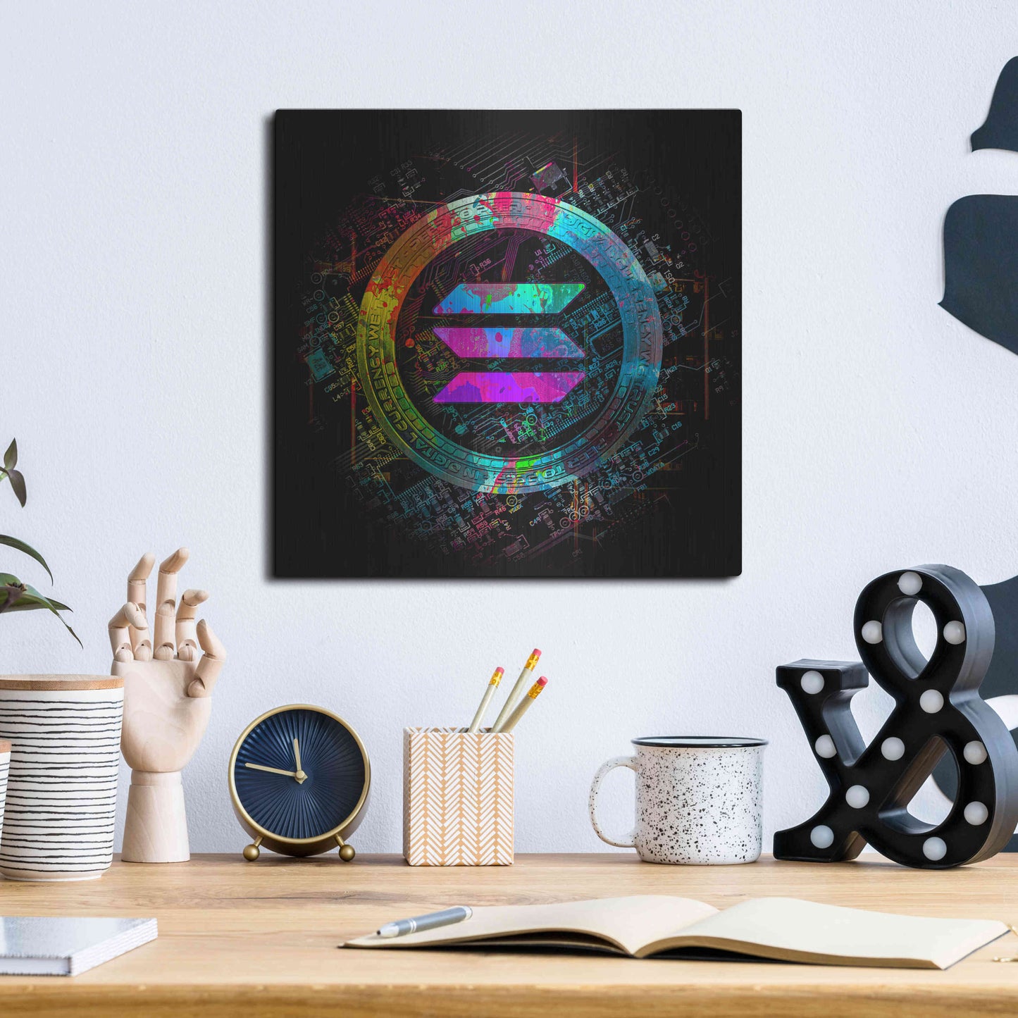 Luxe Metal Art 'Solana Crypto Giga Coin' by Luxe Portfolio, Metal Wall Art,12x12
