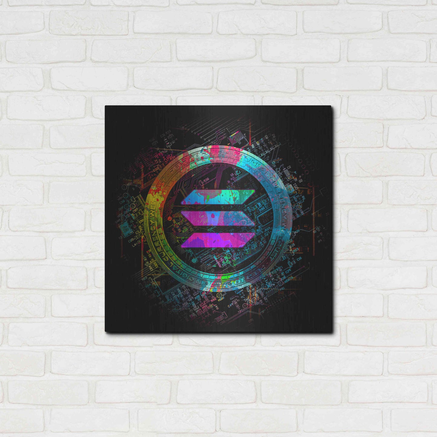 Luxe Metal Art 'Solana Crypto Giga Coin' by Luxe Portfolio, Metal Wall Art,24x24