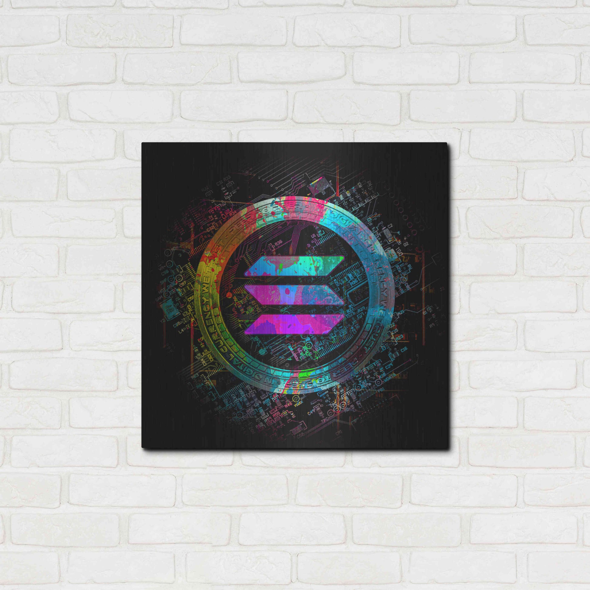 Luxe Metal Art 'Solana Crypto Giga Coin' by Luxe Portfolio, Metal Wall Art,24x24