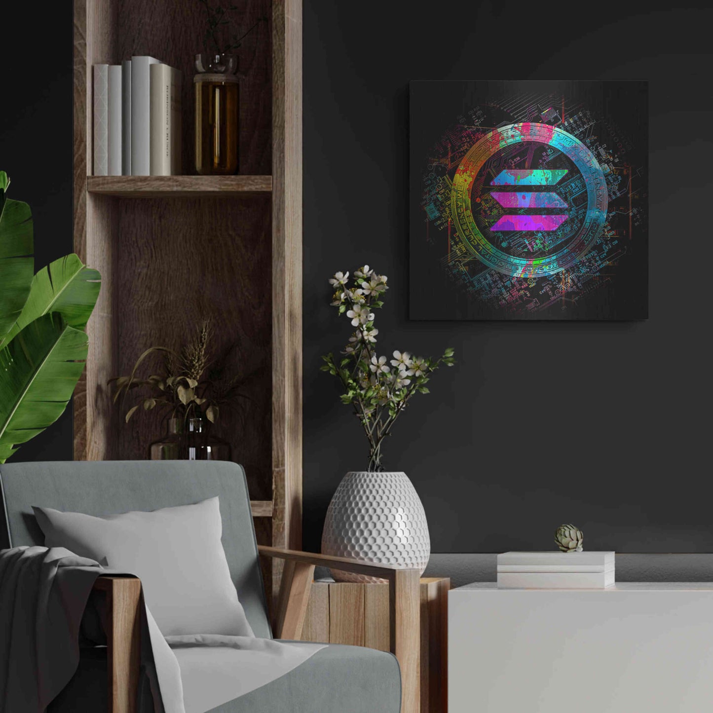 Luxe Metal Art 'Solana Crypto Giga Coin' by Luxe Portfolio, Metal Wall Art,24x24