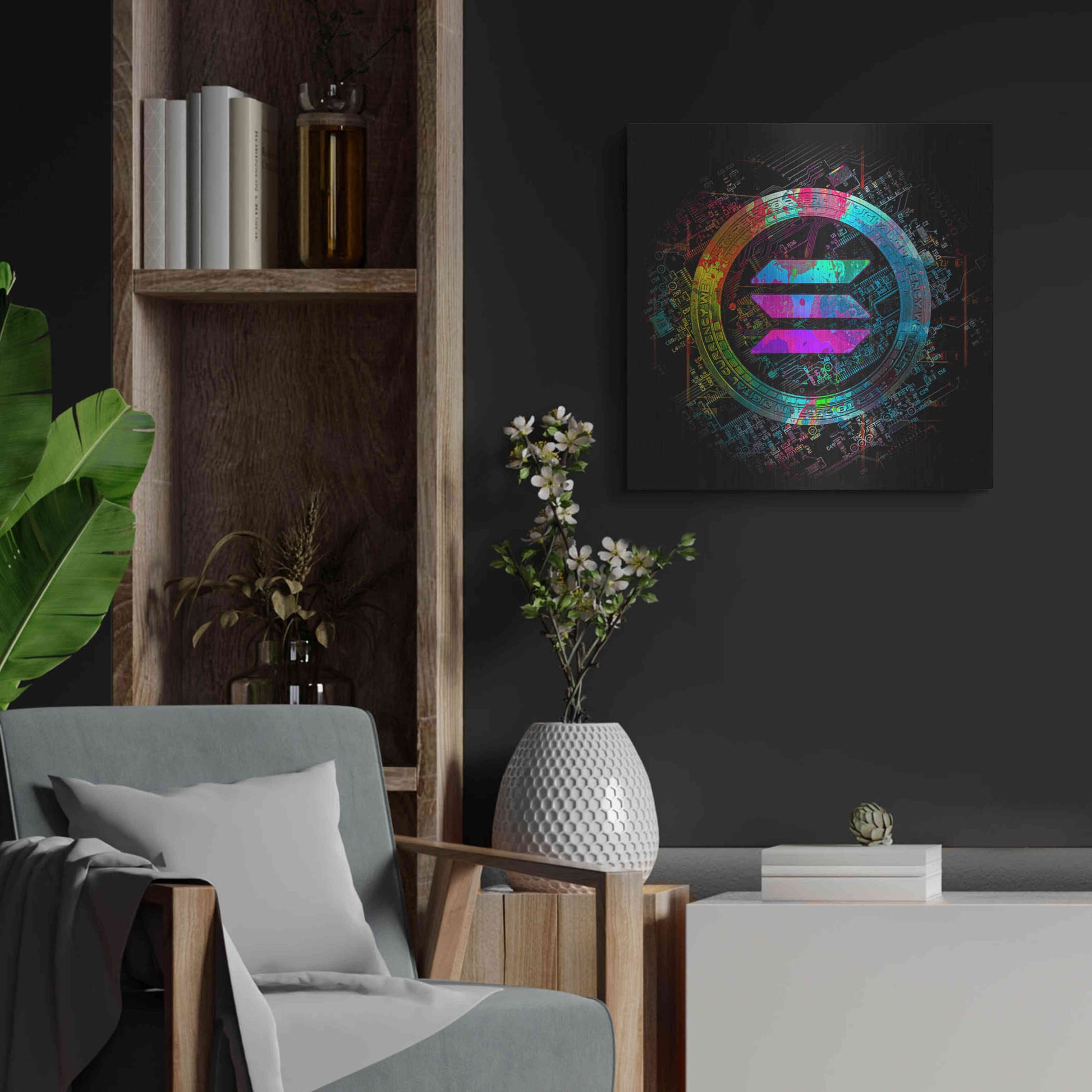 Luxe Metal Art 'Solana Crypto Giga Coin' by Luxe Portfolio, Metal Wall Art,24x24