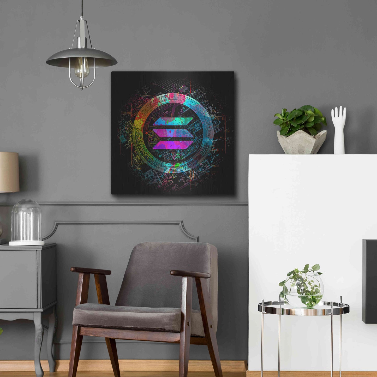 Luxe Metal Art 'Solana Crypto Giga Coin' by Luxe Portfolio, Metal Wall Art,24x24