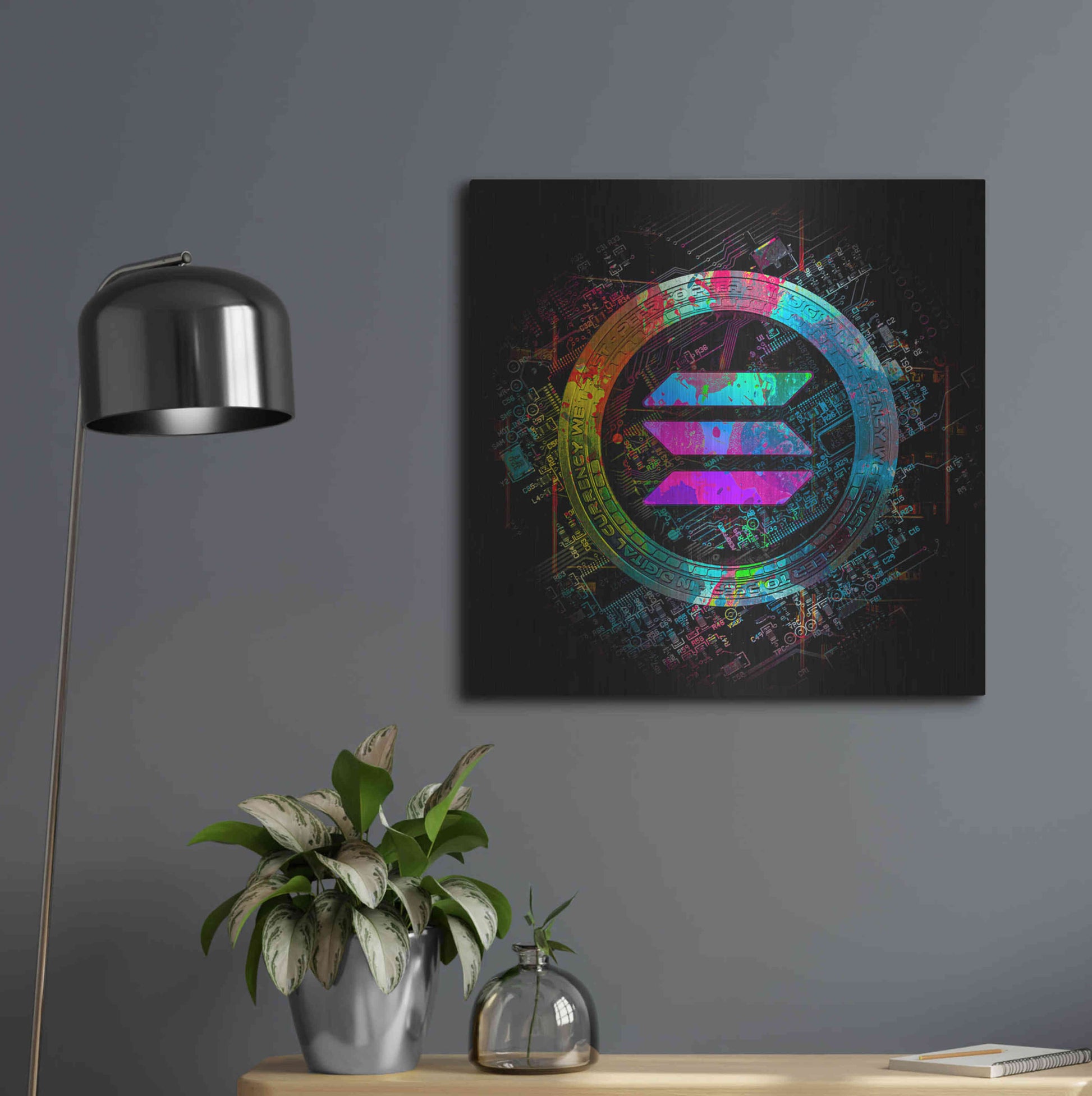 Luxe Metal Art 'Solana Crypto Giga Coin' by Luxe Portfolio, Metal Wall Art,24x24