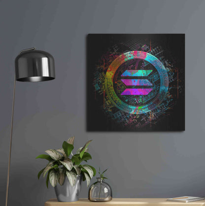 Luxe Metal Art 'Solana Crypto Giga Coin' by Luxe Portfolio, Metal Wall Art,24x24