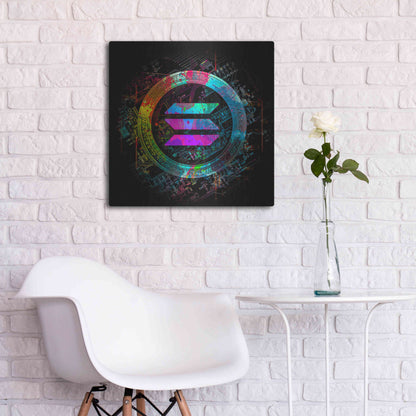 Luxe Metal Art 'Solana Crypto Giga Coin' by Luxe Portfolio, Metal Wall Art,24x24