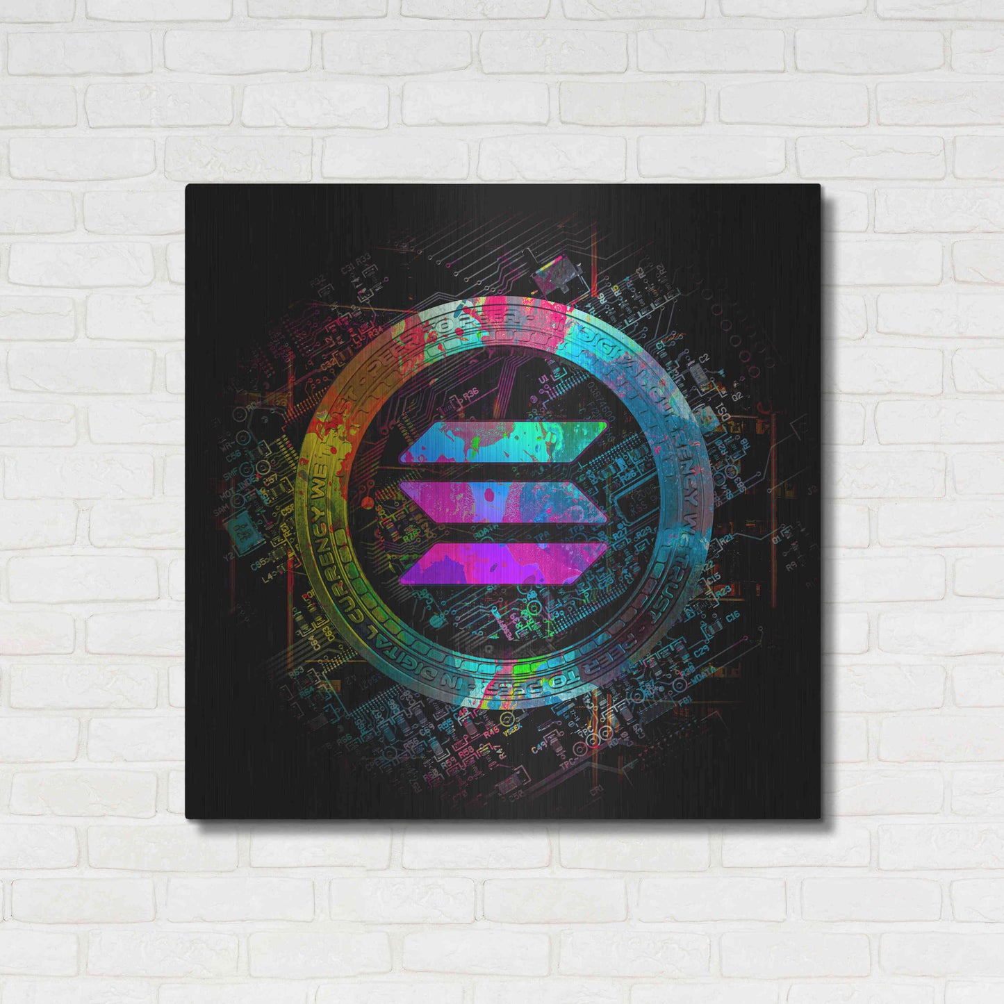 Luxe Metal Art 'Solana Crypto Giga Coin' by Luxe Portfolio, Metal Wall Art,36x36