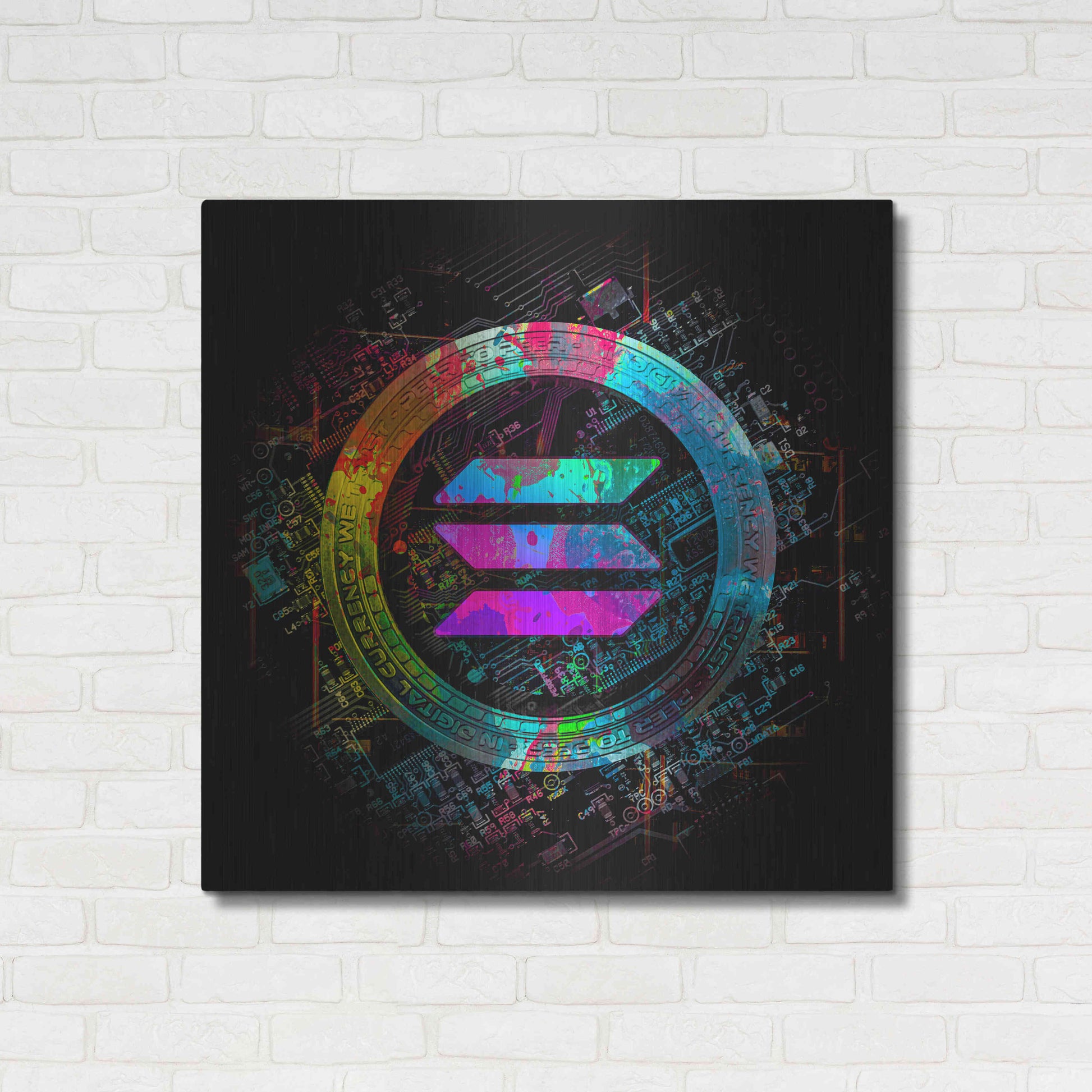Luxe Metal Art 'Solana Crypto Giga Coin' by Luxe Portfolio, Metal Wall Art,36x36