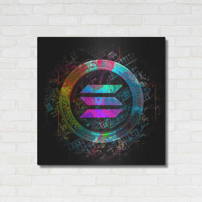 Luxe Metal Art 'Solana Crypto Giga Coin' by Luxe Portfolio, Metal Wall Art,36x36