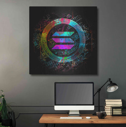Luxe Metal Art 'Solana Crypto Giga Coin' by Luxe Portfolio, Metal Wall Art,36x36
